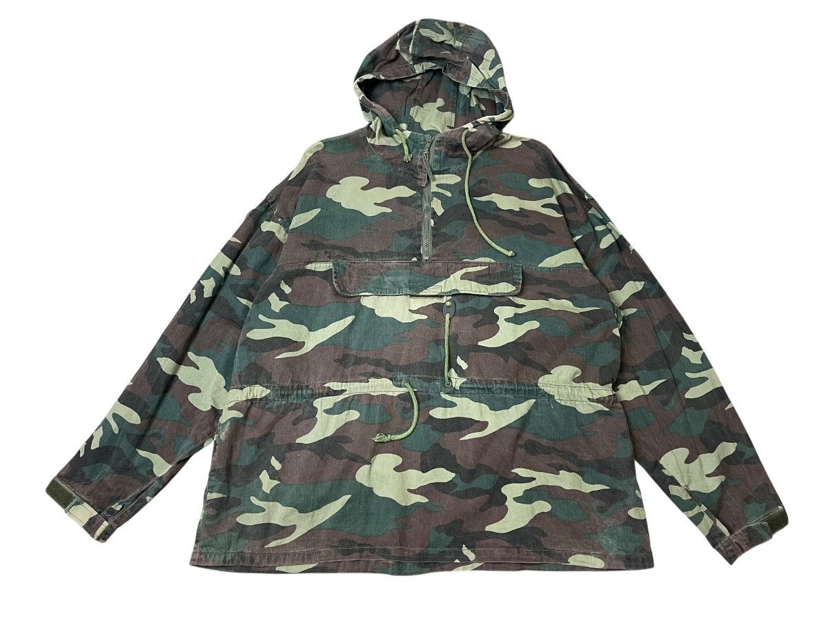 Japanese Brand Vintage Half Zipper Hoodie Army Jacket Camouflage Size US L / EU 52-54 / 3 - 1 Thumbnail