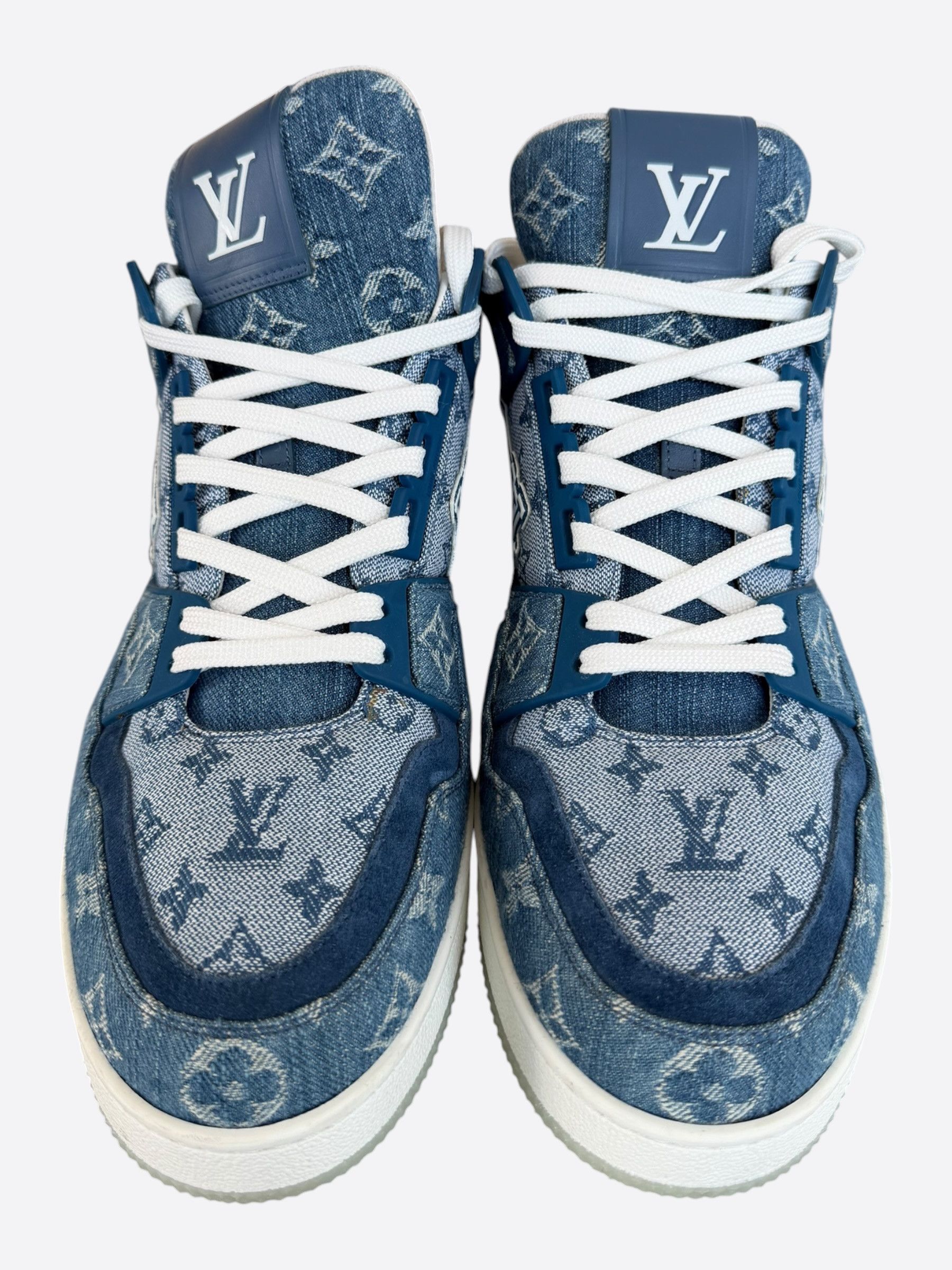 Louis Vuitton Louis Vuitton Denim Monogram Mid Top Trainers Size US 9 / EU 42 - 2 Thumbnail