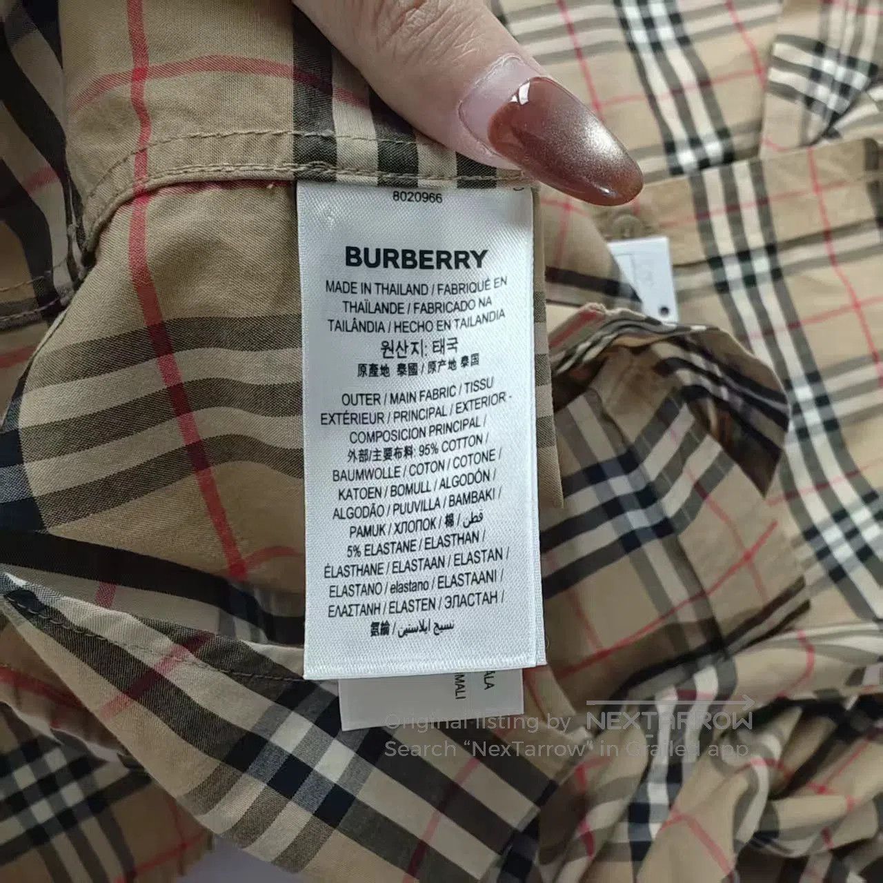 burberry xl plaid shirt in new condition.