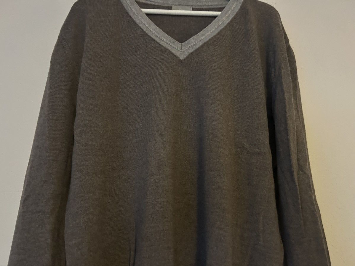 Dior Dior Taupe Wool V-Neck Sweater with Light Grey Trim Size US XL / EU 56 / 4 - 3 Thumbnail