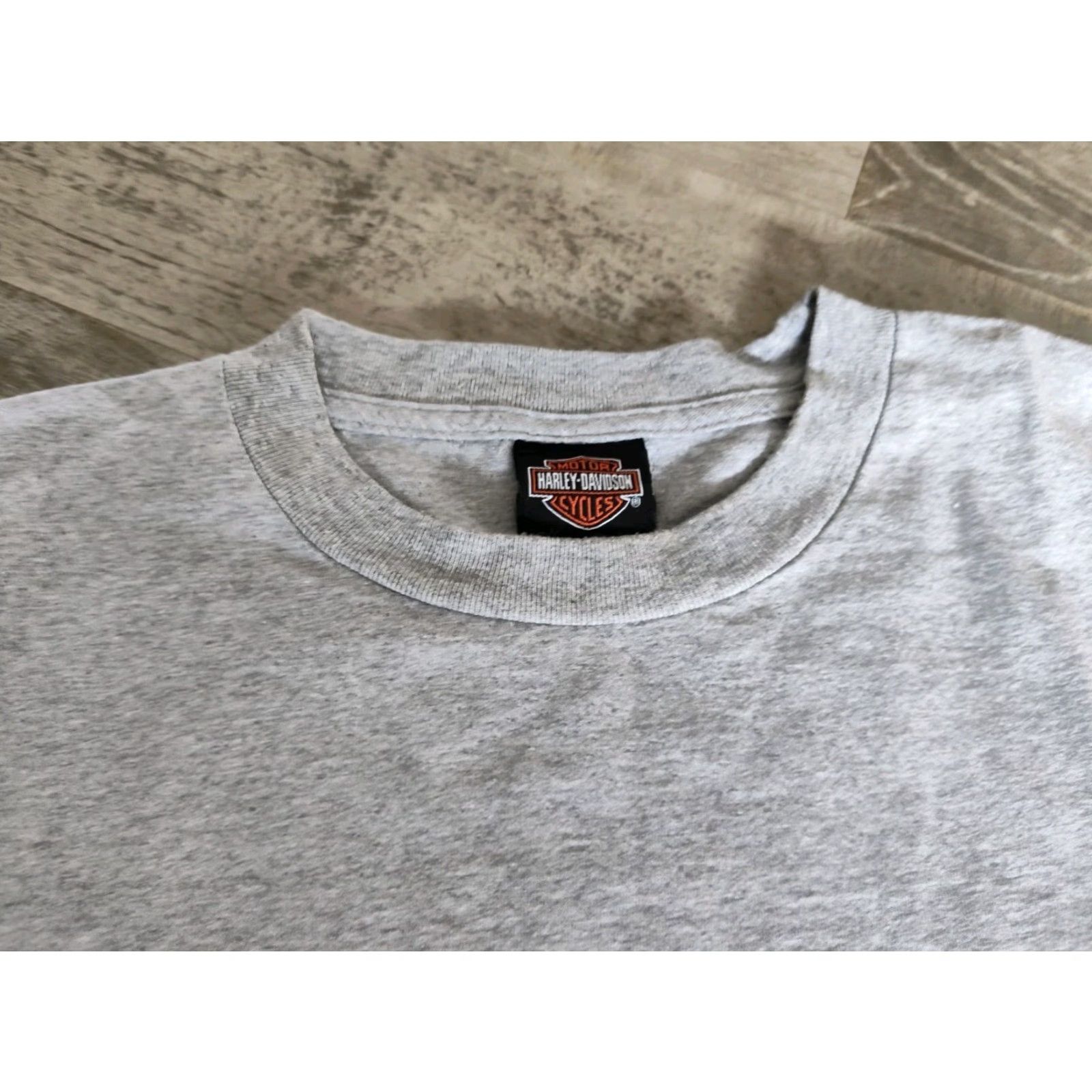 Harley Davidson Harley-Davidson Gray Pocket Tee Shirt Double-Sided USA Made Appleton, WI Size L Size US L / EU 52-54 / 3 - 6 Thumbnail