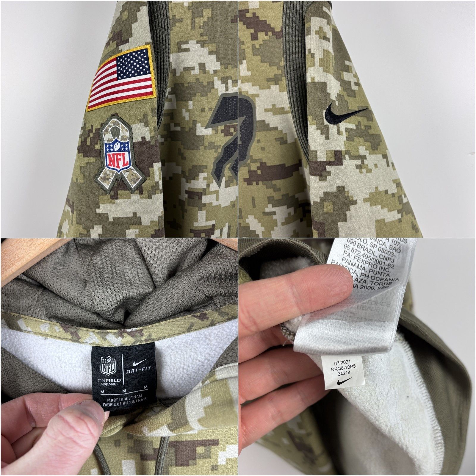 Nike Buffalo Bills Nike Salute To Service Camouflage Hoodie M Size US M / EU 48-50 / 2 - 10 Thumbnail