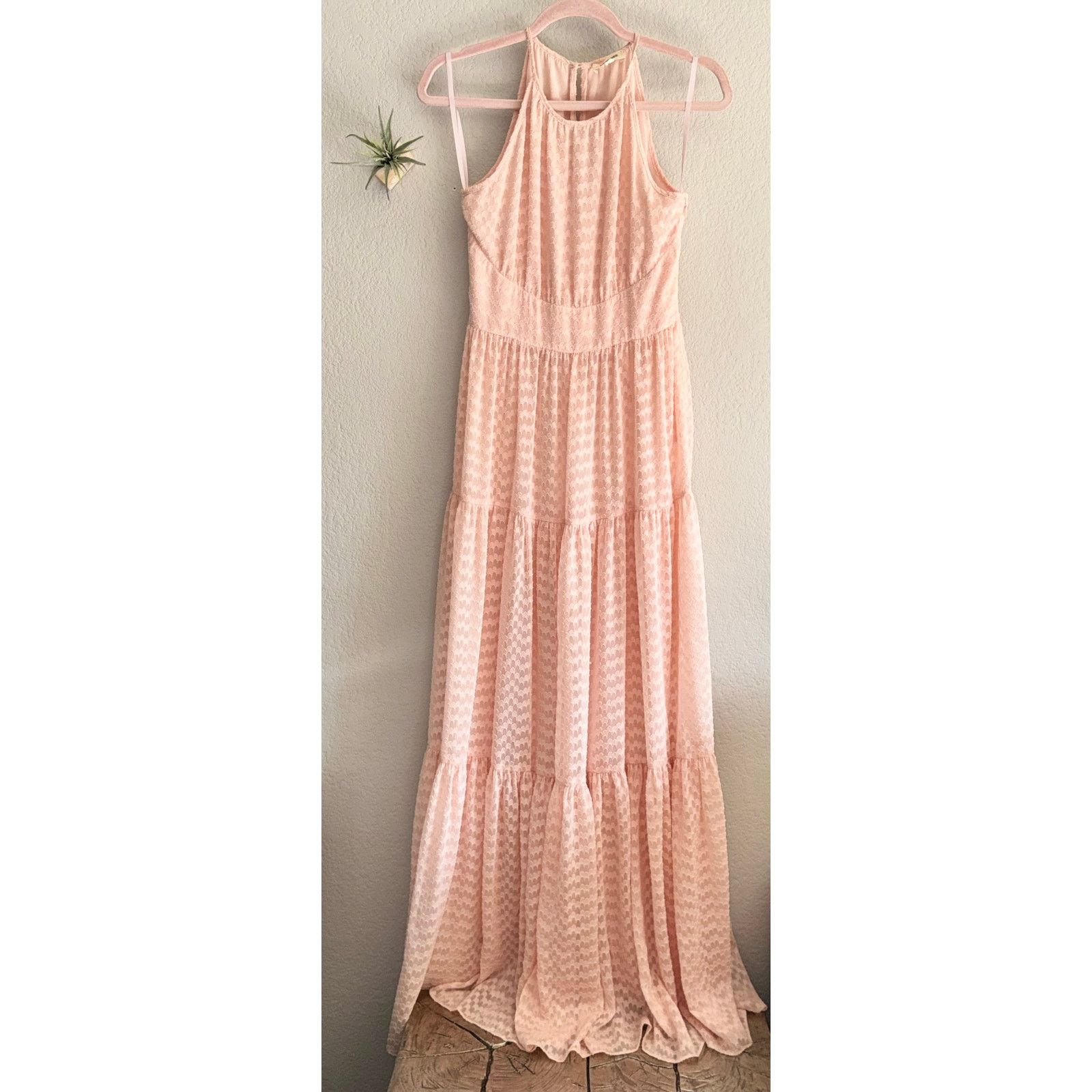 L'AGENCE L’Agence Halter Neck Maxi Dress Evening Gown Pale Pink Sz 2 Size XS / US 0-2 / IT 36-38 - 1 Thumbnail