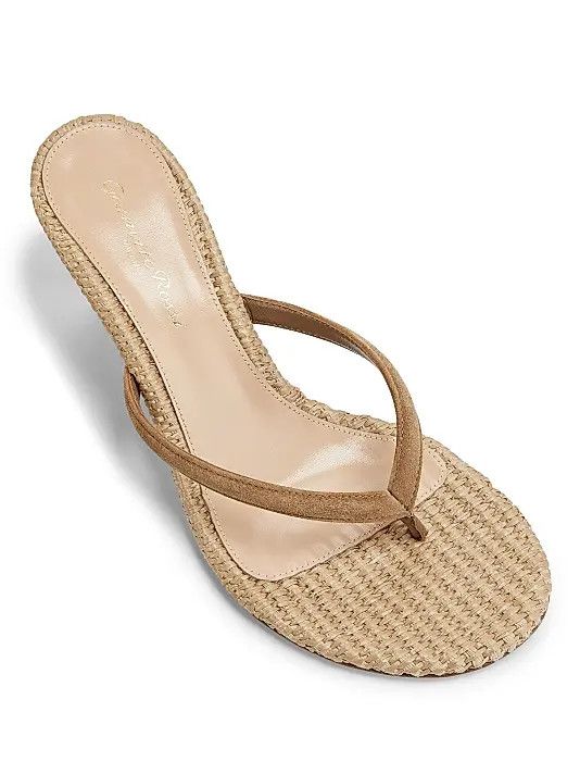 Gianvito Rossi os11x0126 Calypso 80mm Suede & Raffia Sandals in Beige Size US 9 / IT 39 - 4 Thumbnail