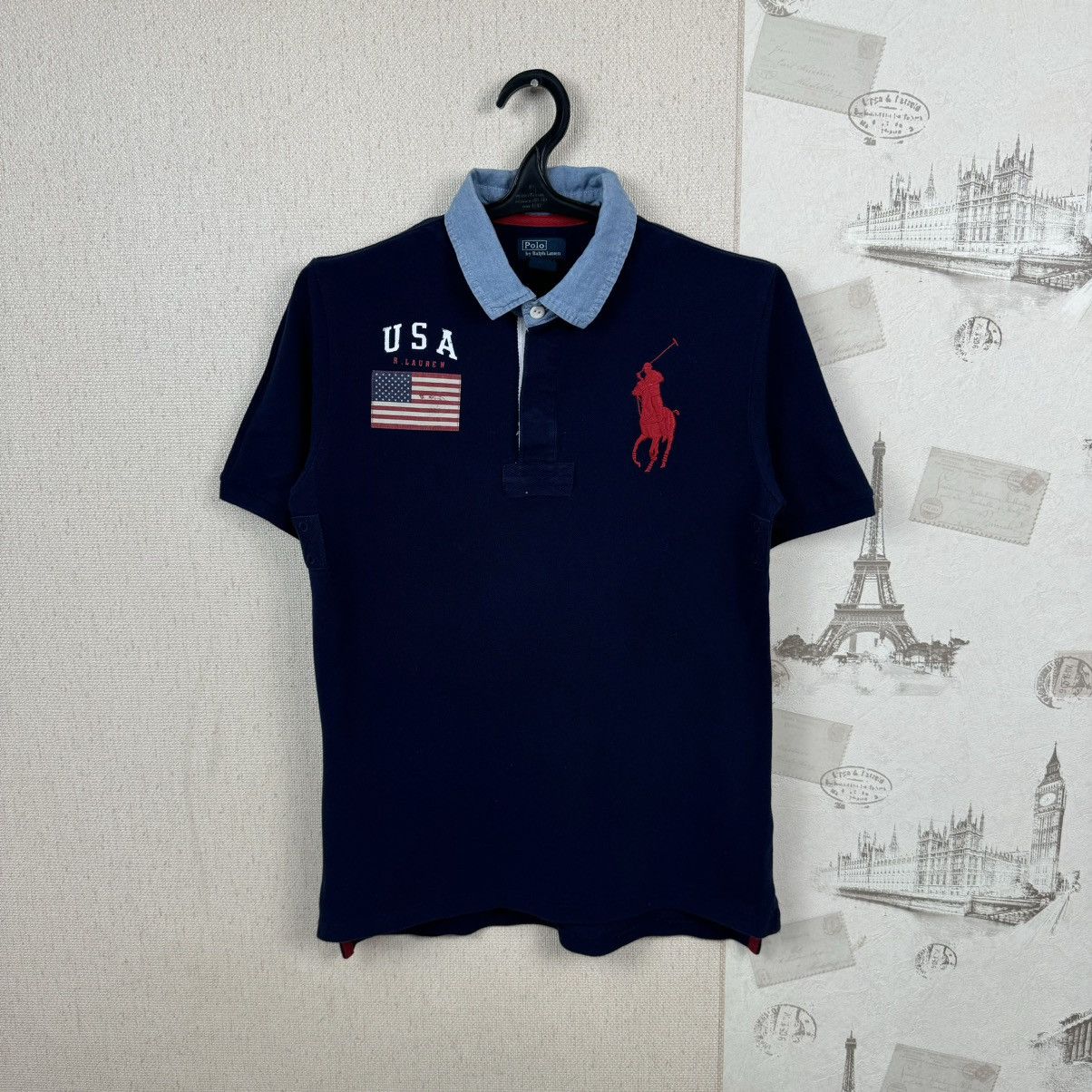 Polo Ralph Lauren Vintage Ralph Lauren T shirt Polo USA Blue Sz S Chief Kieff Size US S / EU 44-46 / 1 - 1 Thumbnail