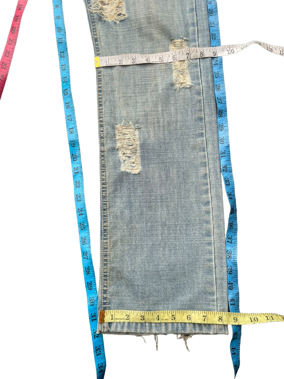 Designer Vintage Kemitch Socialite Faded Distressed Denim Size US 32 / EU 48 - 21 Thumbnail