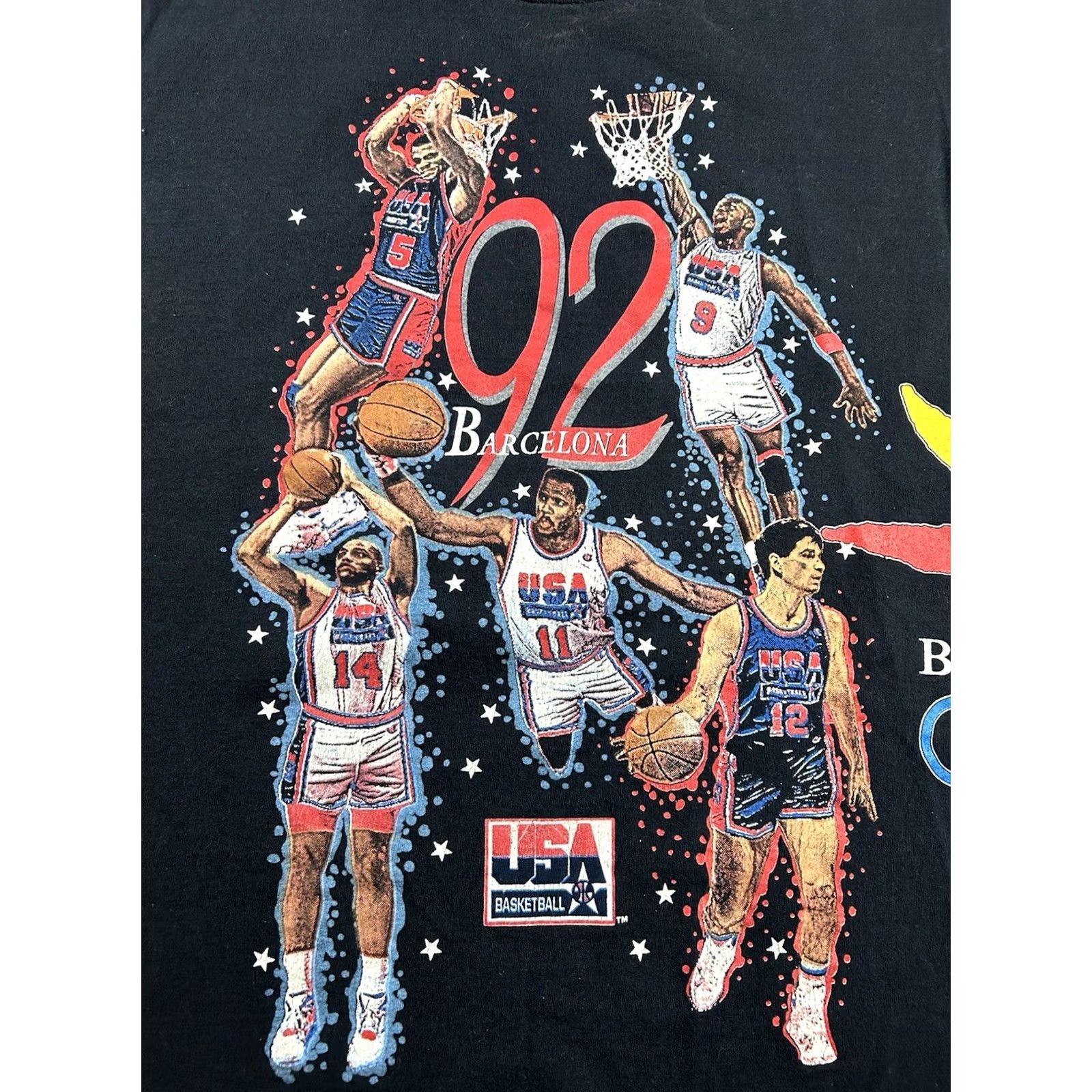 Salem Sportswear VINTAGE Salem Sportswear USA Dream Team 92' Barcelona Olympics Basketball Tee Large Black 90s Mens Size US L / EU 52-54 / 3 - 4 Thumbnail