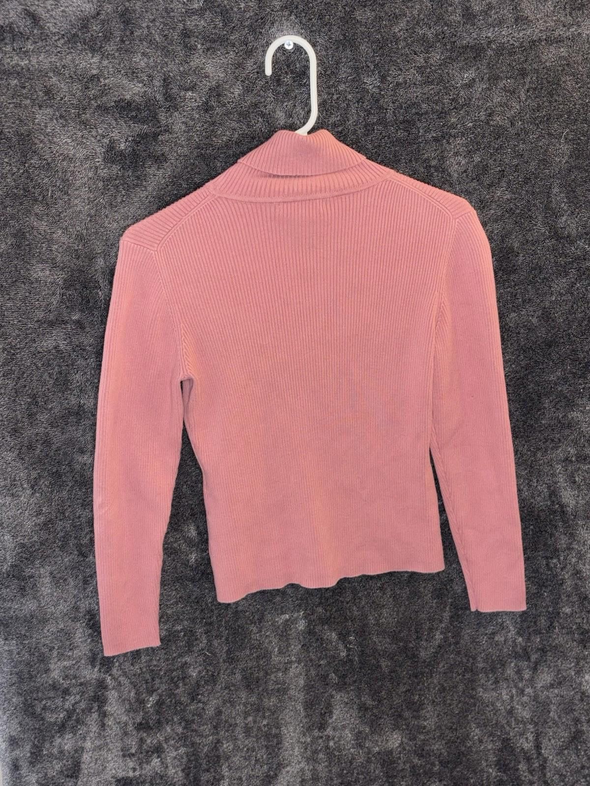 Other Petite Sophisticate Pink Ribbed Turtleneck Sweater S Stretch Size S / US 4 / IT 40 - 2 Thumbnail