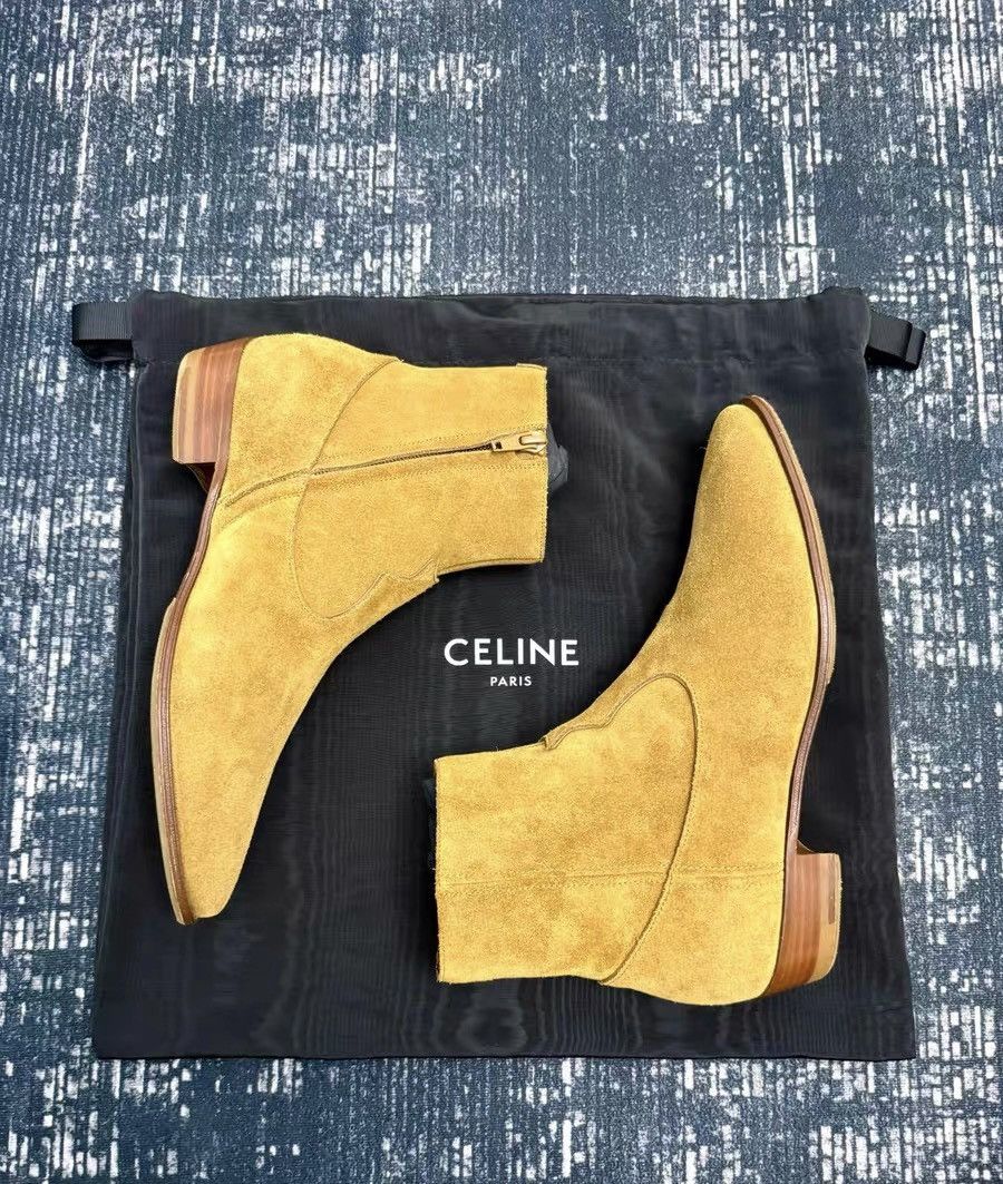 Celine Celine runway style brown suede pointed-toe Chelsea boots Size US 6 / EU 39 - 1 Thumbnail