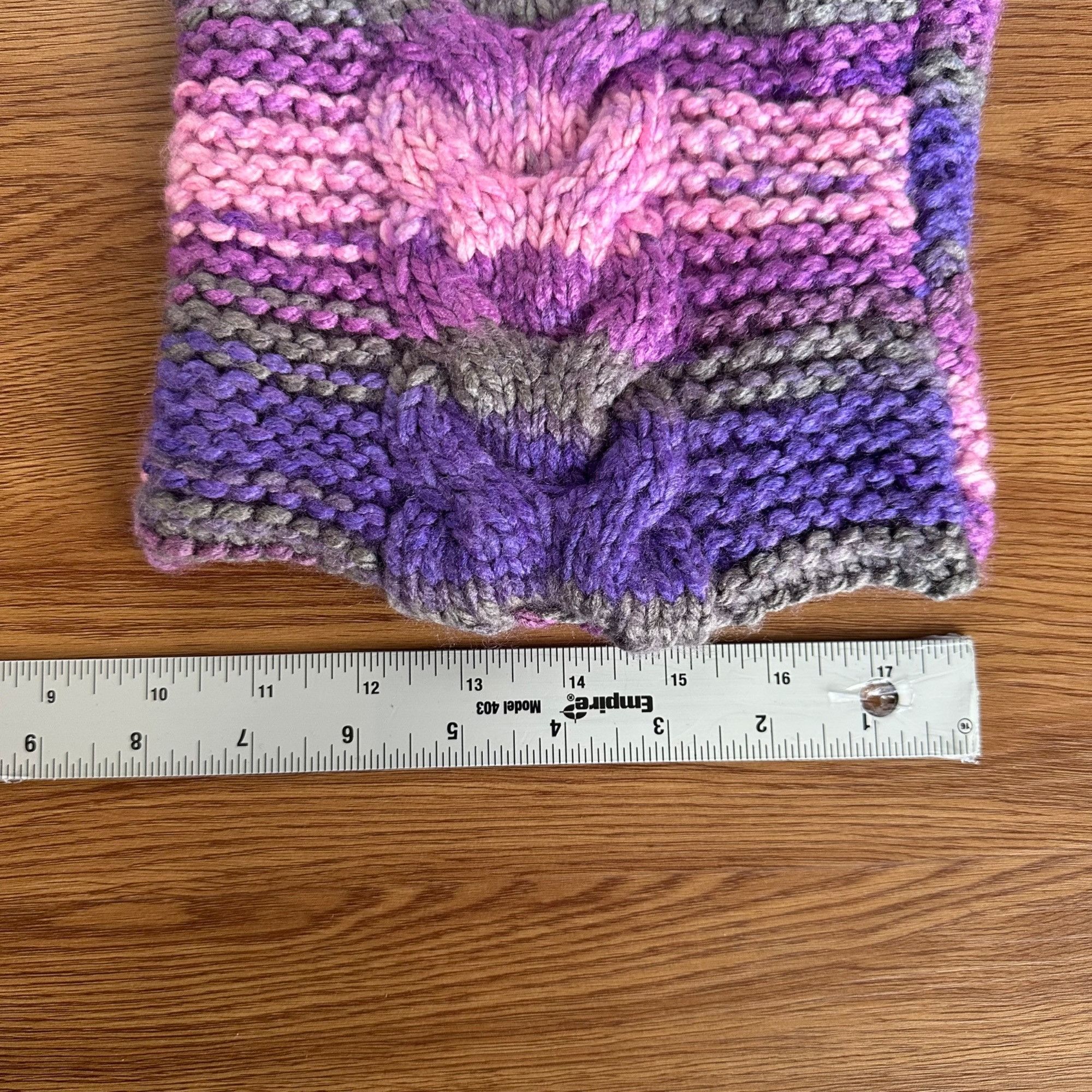 Other Silky Hand-Knit Purple Cat Ear Earflap Beanie Hat | Cozy Win Size ONE SIZE - 6 Thumbnail