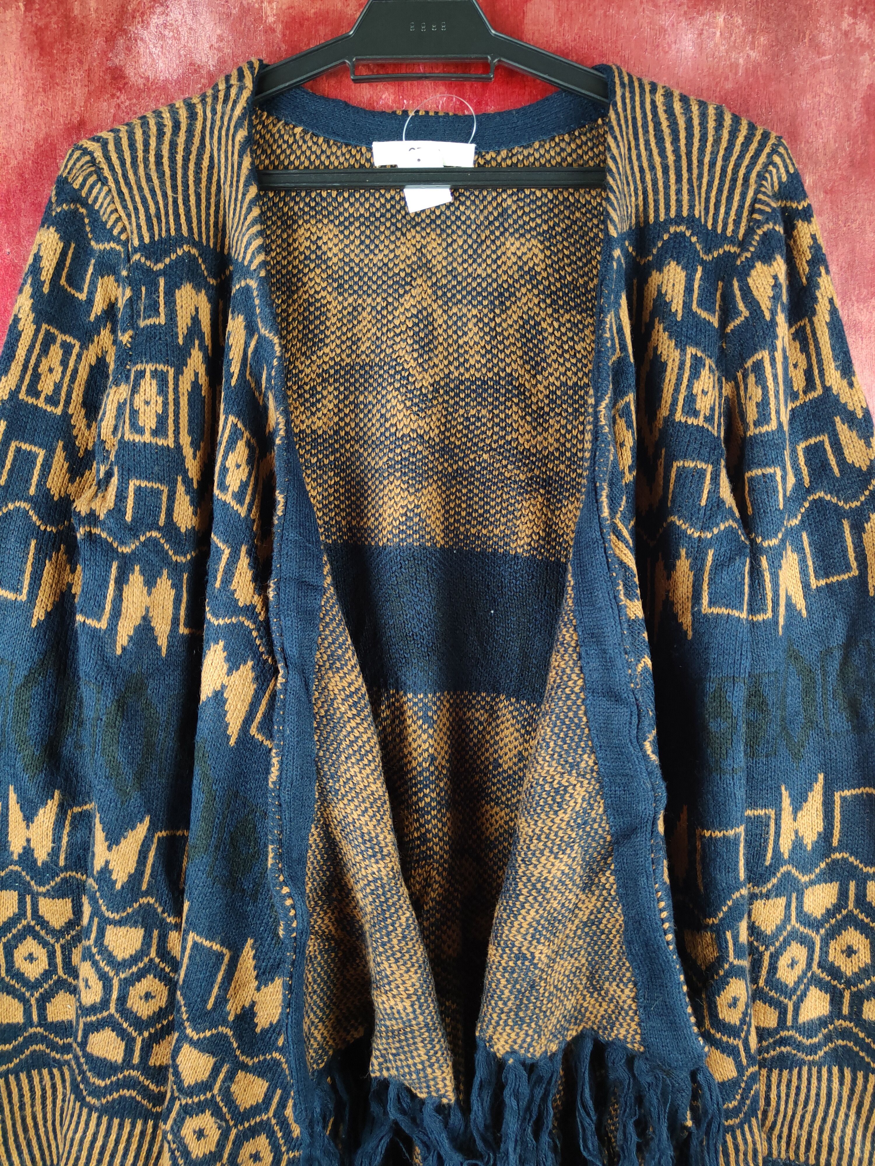 Japanese Brand Ozoc Blue Orange Knitwear Cardigan vintage japan #S2353 Size XS / US 0-2 / IT 36-38 - 2 Thumbnail