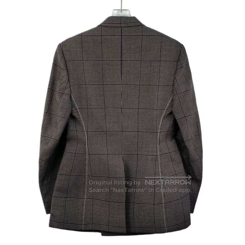 Dior Dior Brown checkered wool lapel double-breasted long-sleev Size 46R - 2 Thumbnail