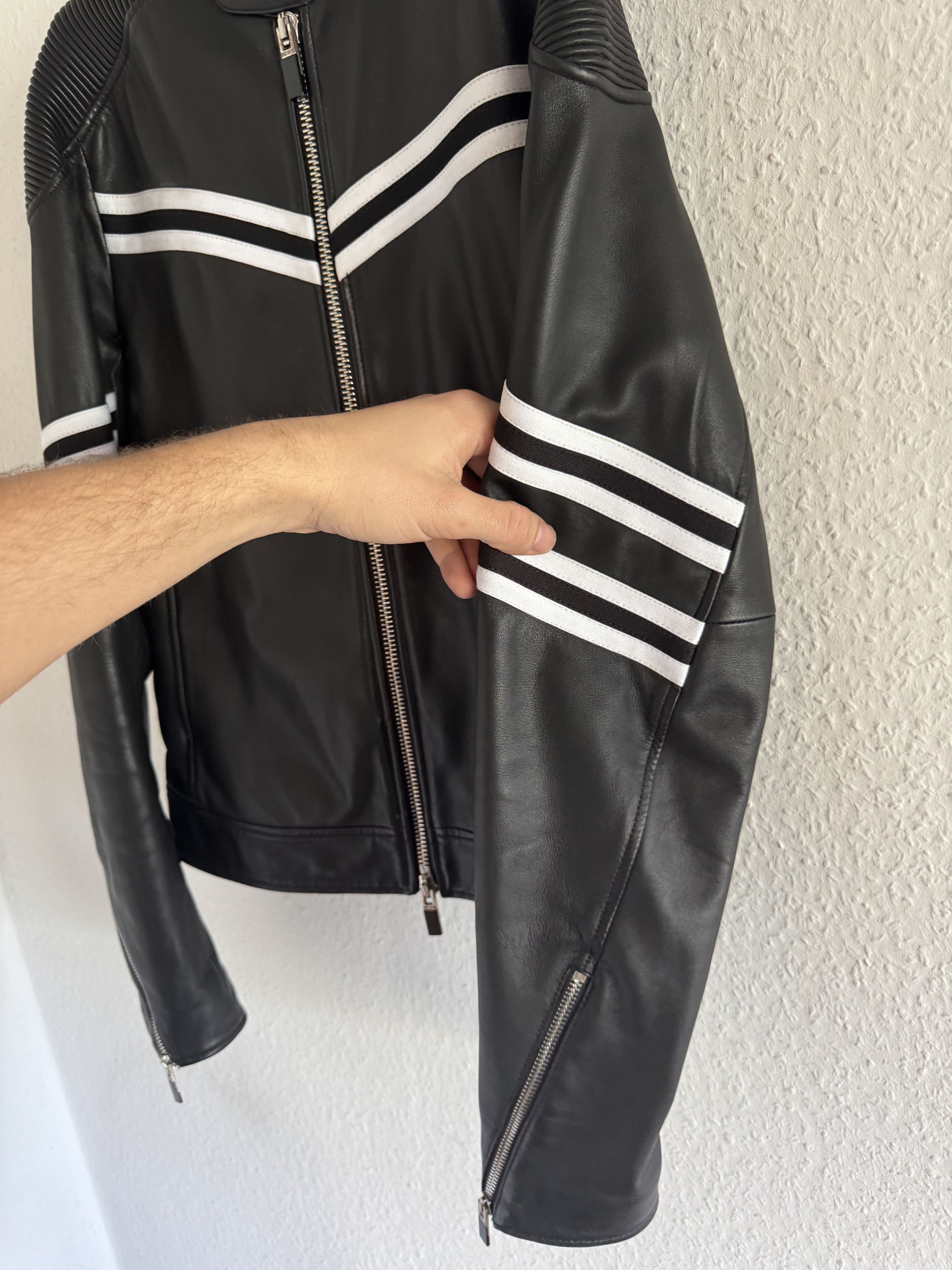 Just Cavalli Resort 2017 Striped Leather Biker Jacket Size US S / EU 44-46 / 1 - 9 Thumbnail