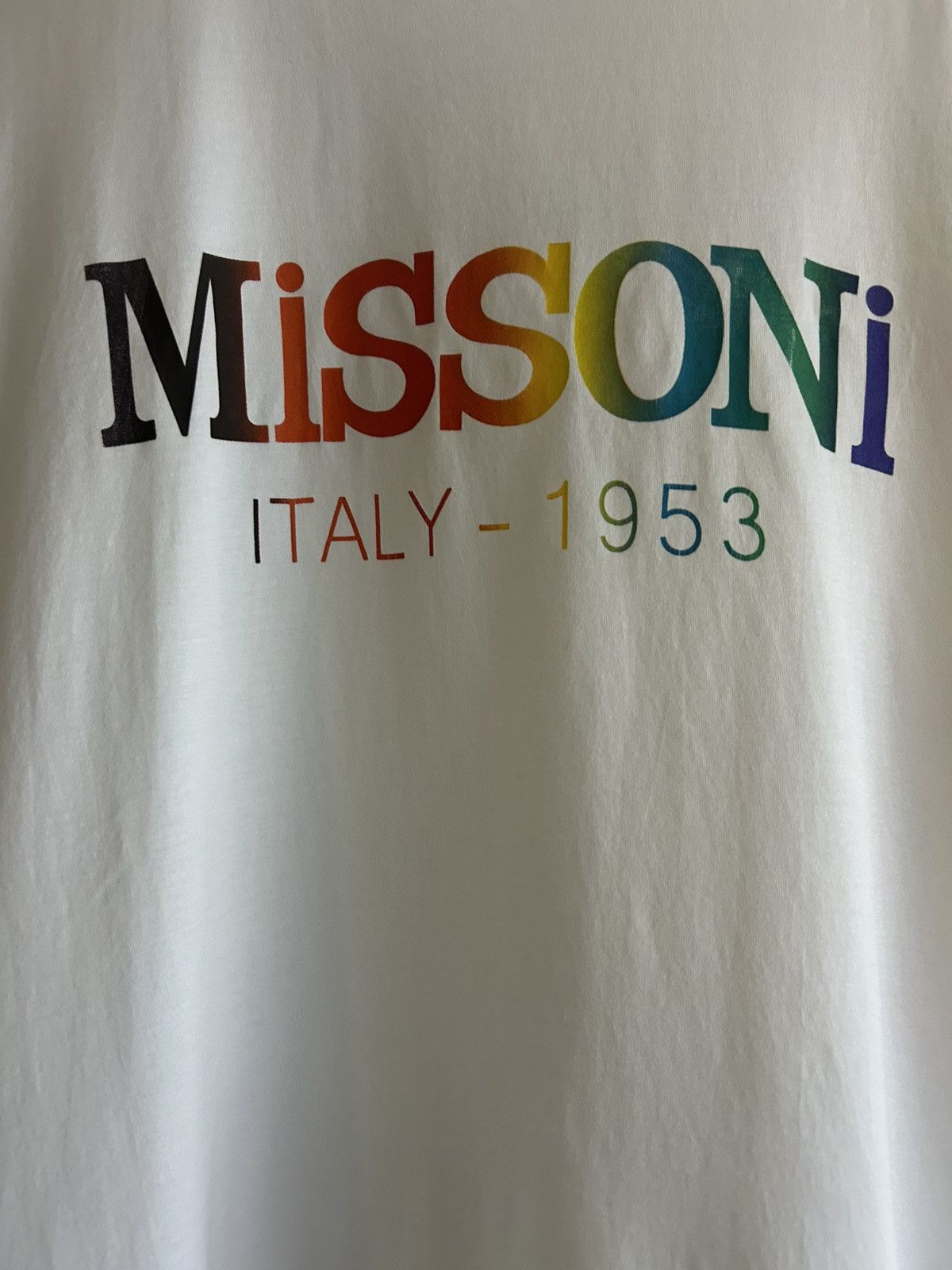 Missoni Missoni White Rainbow Logo T-Shirt Size US S / EU 44-46 / 1 - 3 Thumbnail