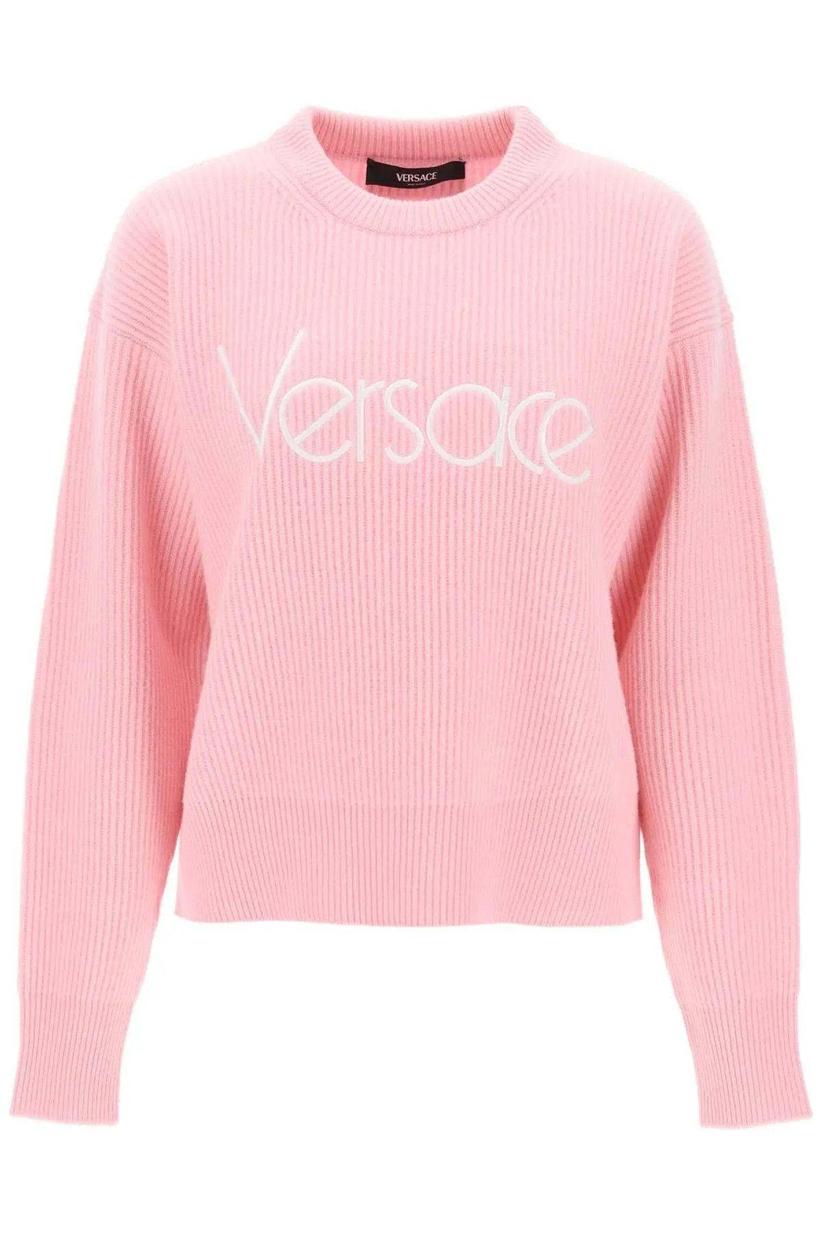 image of Versace O1S22I1N1223 1978 Re-Edition Wool Sweater In Pink, Women's (Size Medium)