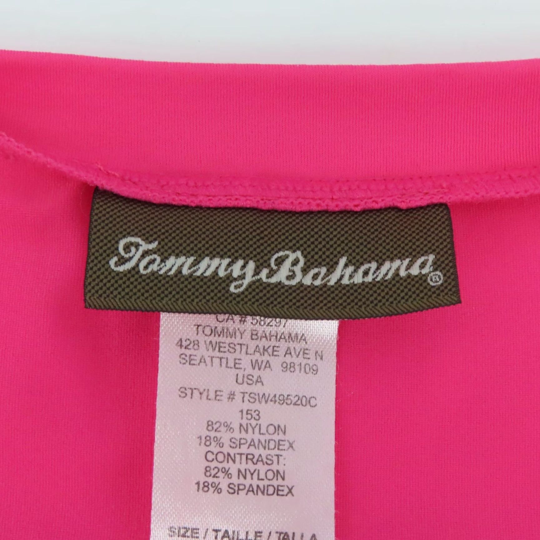 Tommy Bahama Tommy Bahama Womens Large Pink Orange Quarter Zip Zipper Short Sleeve Shirt Top Size L / US 10 / IT 46 - 7 Thumbnail