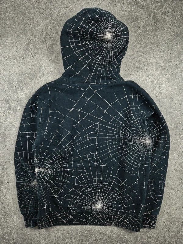 Supreme Supreme Men's Black White Spiderweb Pullover Hoodie Size M Size US M / EU 48-50 / 2 - 2 Thumbnail