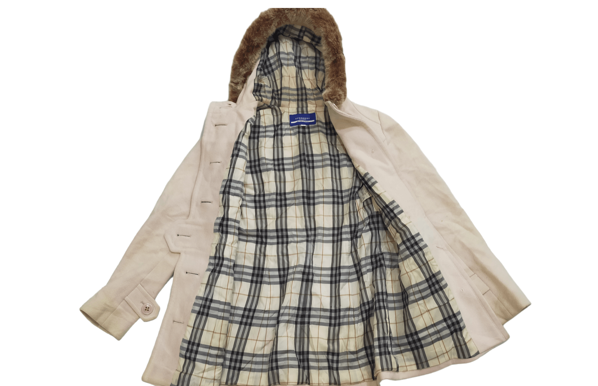 Burberry × Designer 🔥BURBERRY BLUE LABEL SHORT COAT HOOD NOVA CHECK SIZE 36 Size XS / US 0-2 / IT 36-38 - 2 Thumbnail