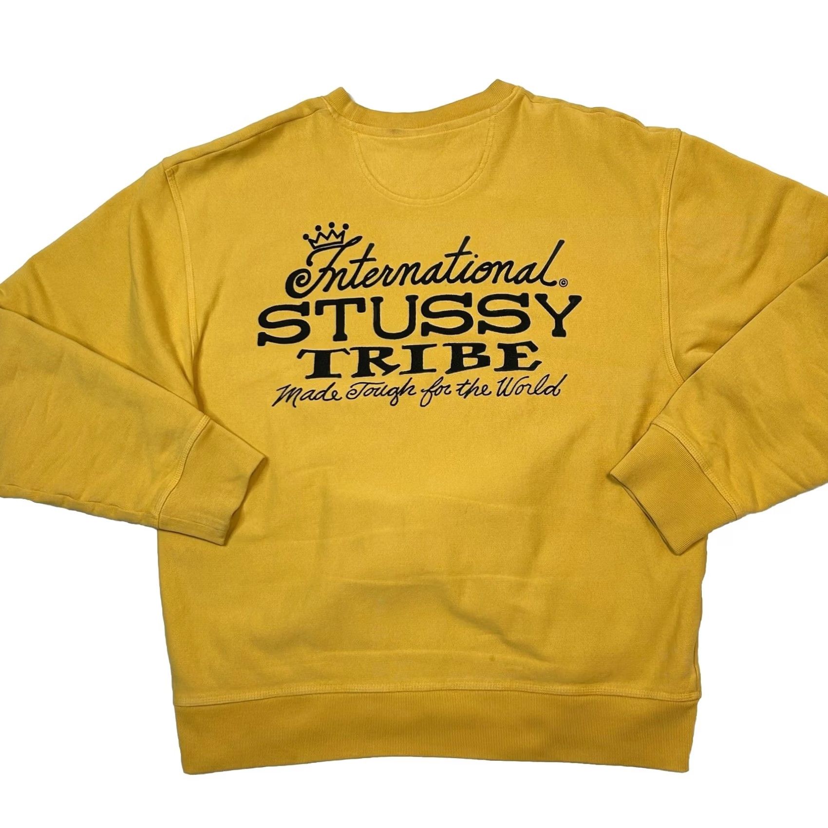 Vintage VINTAGE Stussy Sweatshirt Crew Neck Mens XL Yellow Size US XL / EU 56 / 4 - 2 Thumbnail