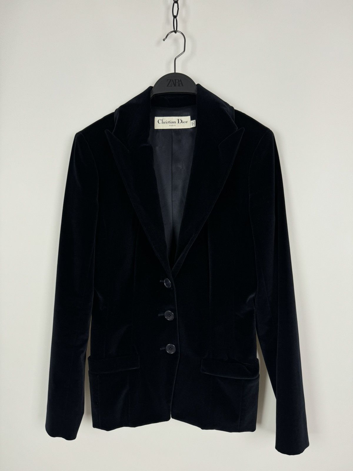 Christian Dior Monsieur 1990s Vintage Christian Dior Pleated Velvet Blazer Jacket Size M / US 6-8 / IT 42-44 - 3 Thumbnail