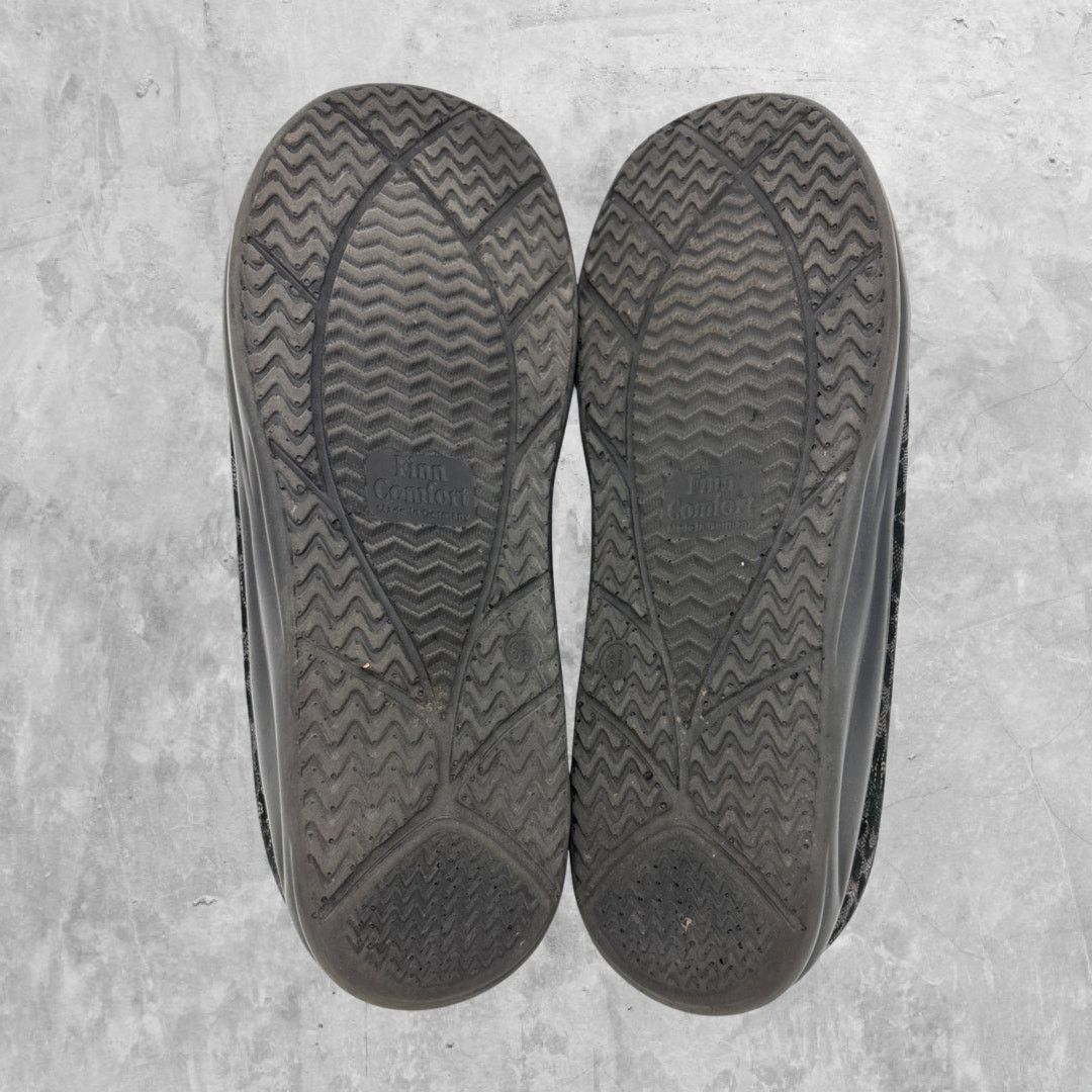FINN COMFORT Ikebukuro Black Shoes Snakeskin Lace Print 8.5