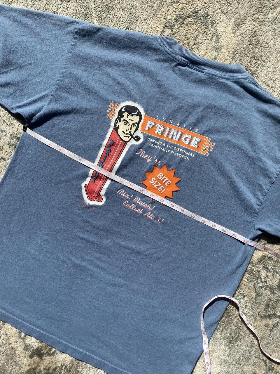 Vintage 90’s Vintage Cyan Lunatic Fringe Candy Graphic Print Tee XL Size US XL / EU 56 / 4 - 1 Thumbnail