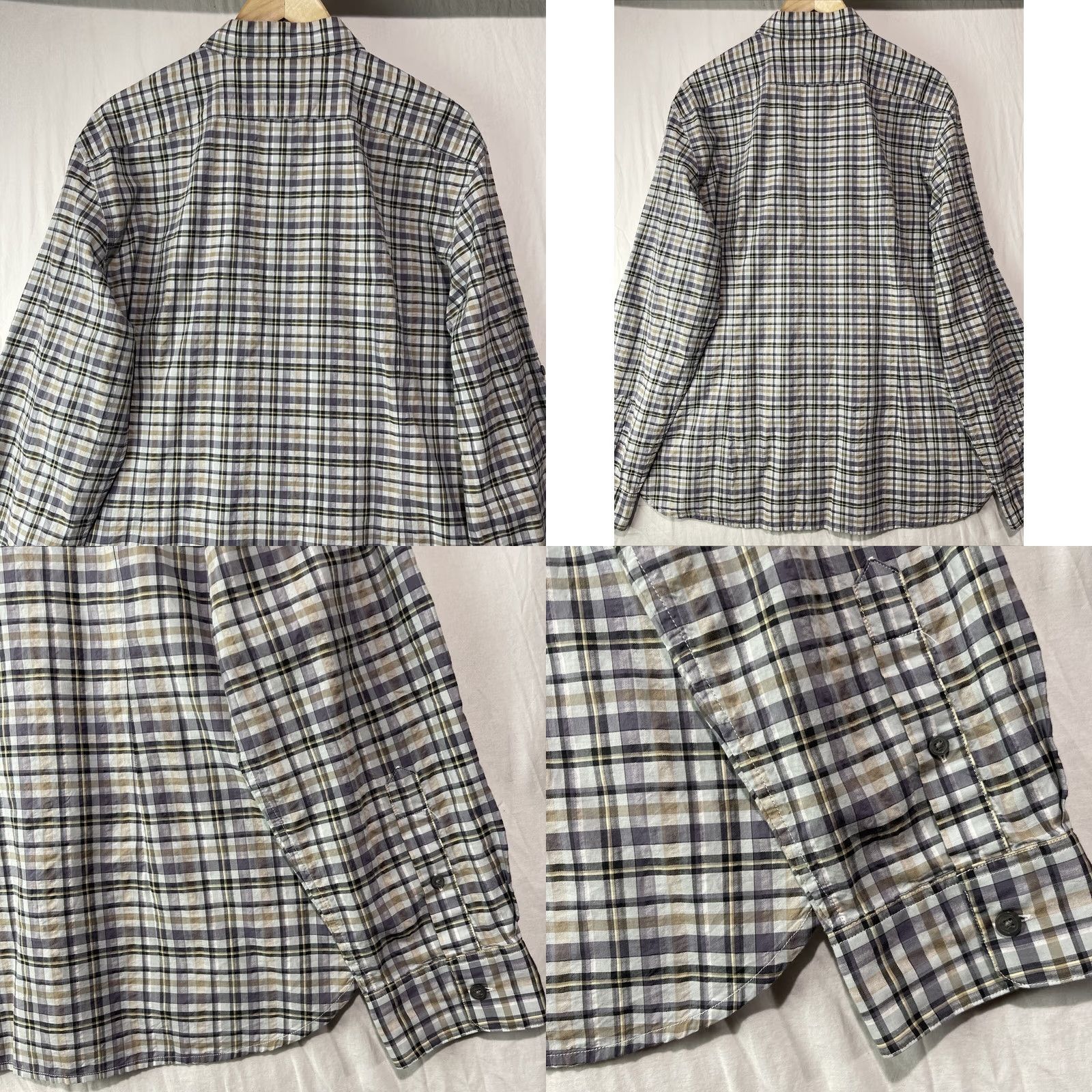 John Varvatos John Varvatos Shirt Mens 2XL XXL Purple Button Down Checked Long Sleeve Pocket Size US XXL / EU 58 / 5 - 9 Thumbnail