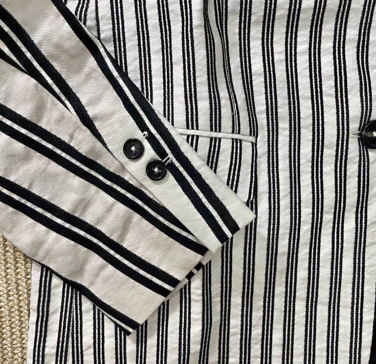 Ann Demeulemeester Ann Demeulemeester One-Button Panel Striped Blazer J29 Size S / US 4 / IT 40 - 4 Thumbnail