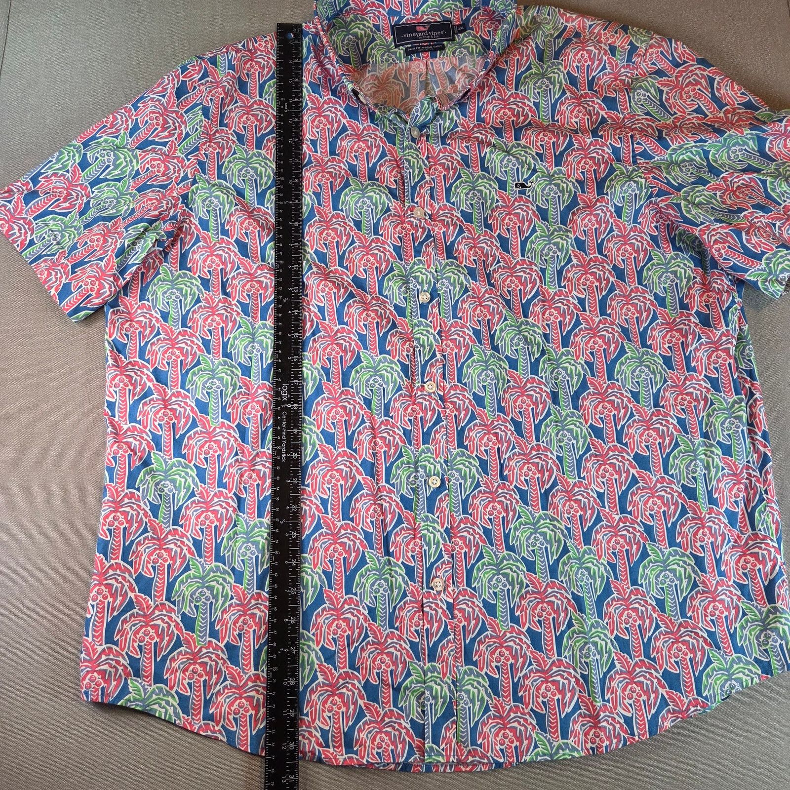 Vineyard Vines Vineyard Vines Slim Fit Whale Shirt Men’s 2XL Palm Trees Size US XXL / EU 58 / 5 - 6 Thumbnail