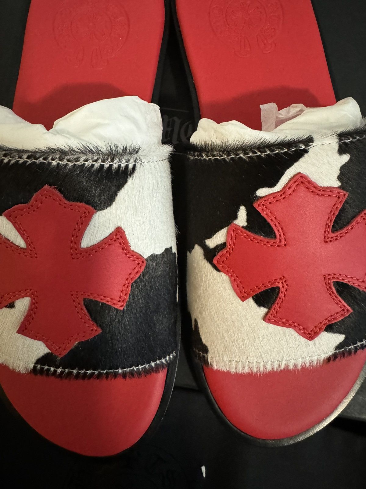 Chrome Hearts chrome hearts red cow patch slide Size US 6.5 / EU 39-40 - 4 Thumbnail