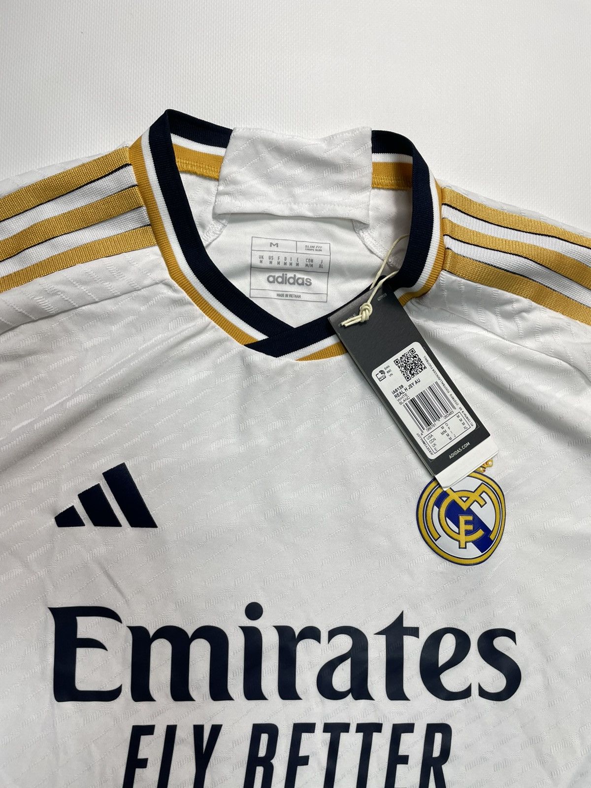 Adidas Adidas Real Madrid Home Jersey White Gold Size M Size US M / EU 48-50 / 2 - 2 Thumbnail