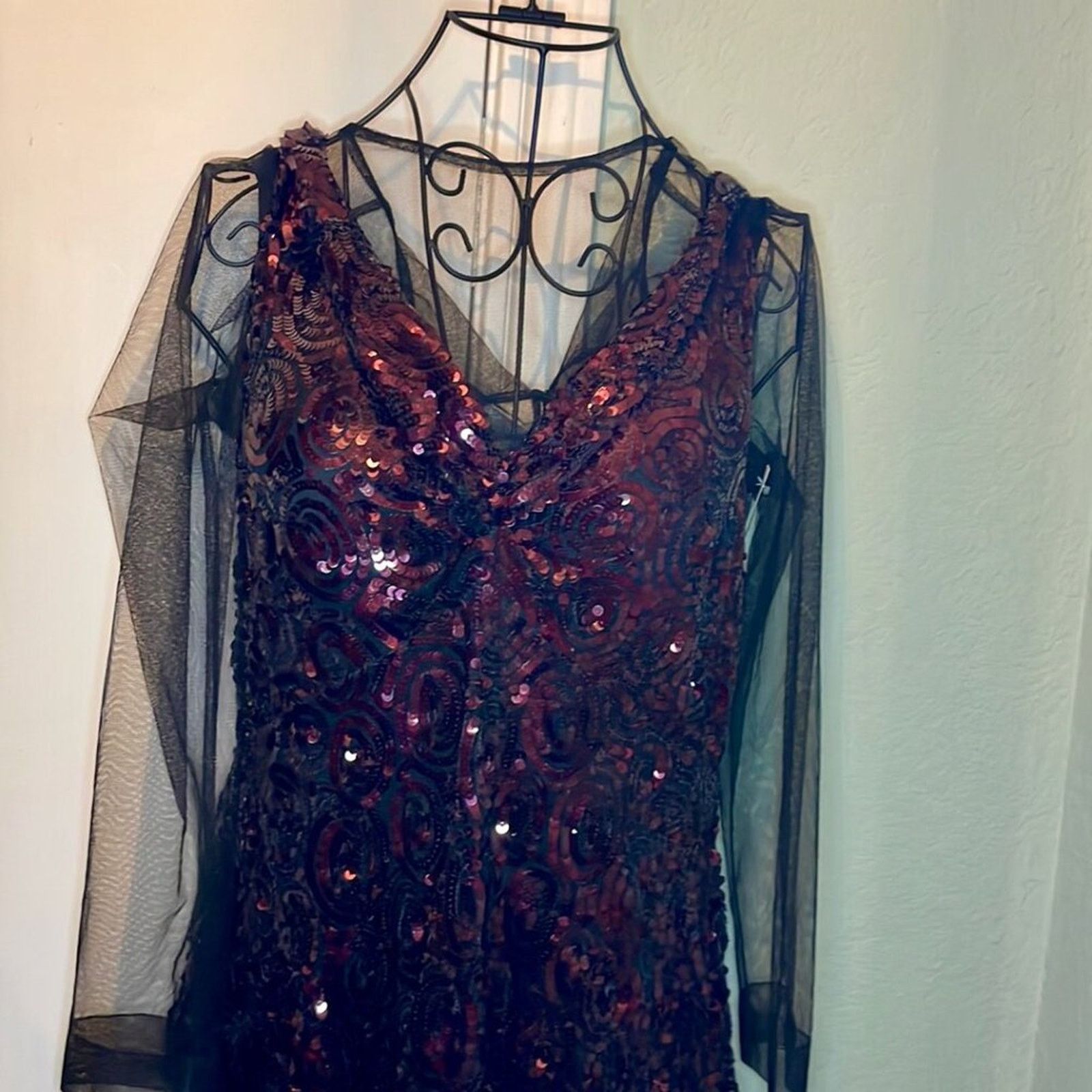 Dries Van Noten Dries Van Noten Carti net mesh purple sequins layered top Size S / US 4 / IT 40 - 2 Thumbnail