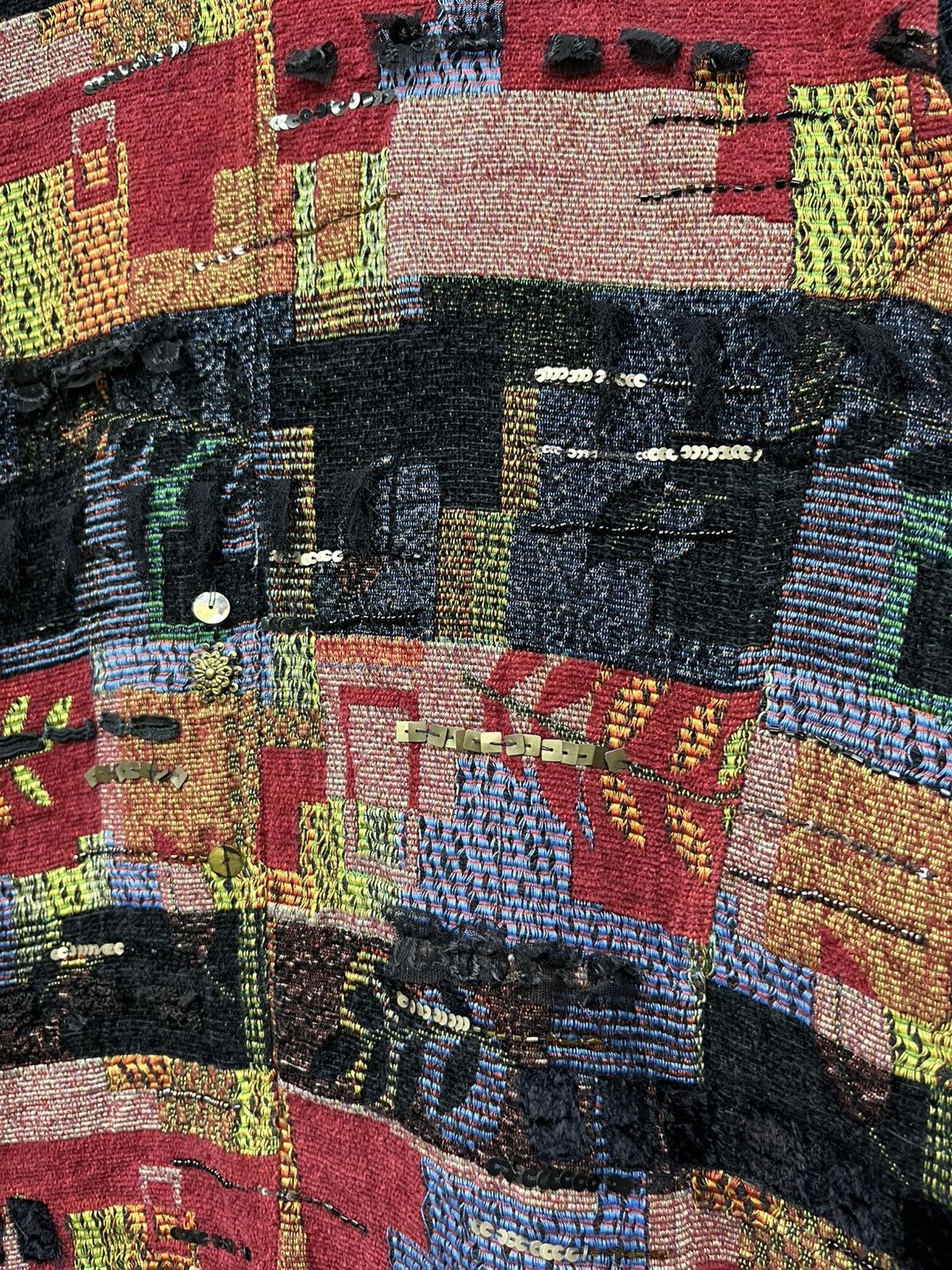 Chicos Vtg Tapestry Patchwork Art Blazer Grunge Avant Garde Jacket Size M / US 6-8 / IT 42-44 - 18 Thumbnail