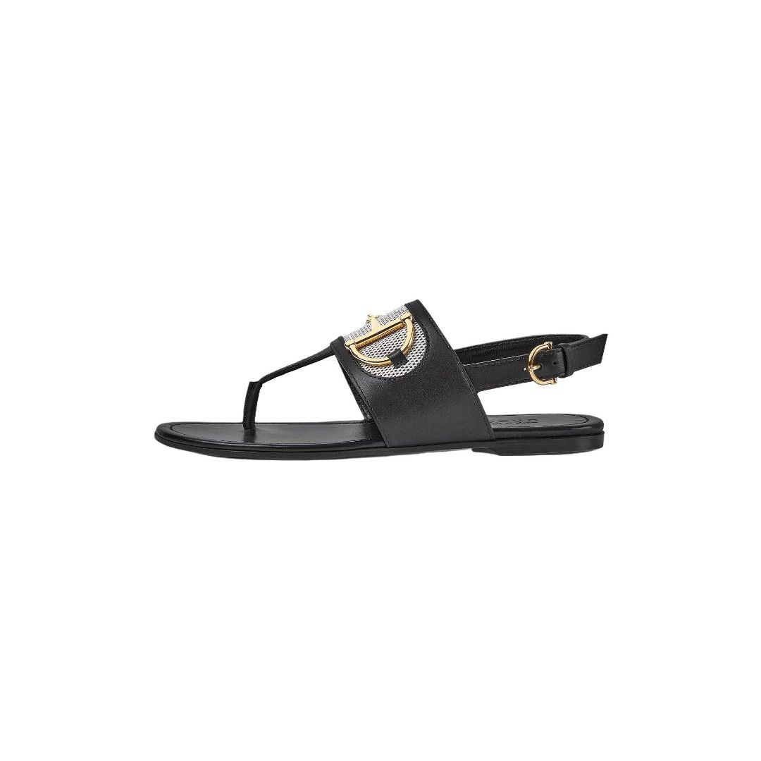 Gucci oc11z0126 Women's Thong Sandals With Horsebit in Black Size US 6.5 / IT 36.5 - 1 Thumbnail