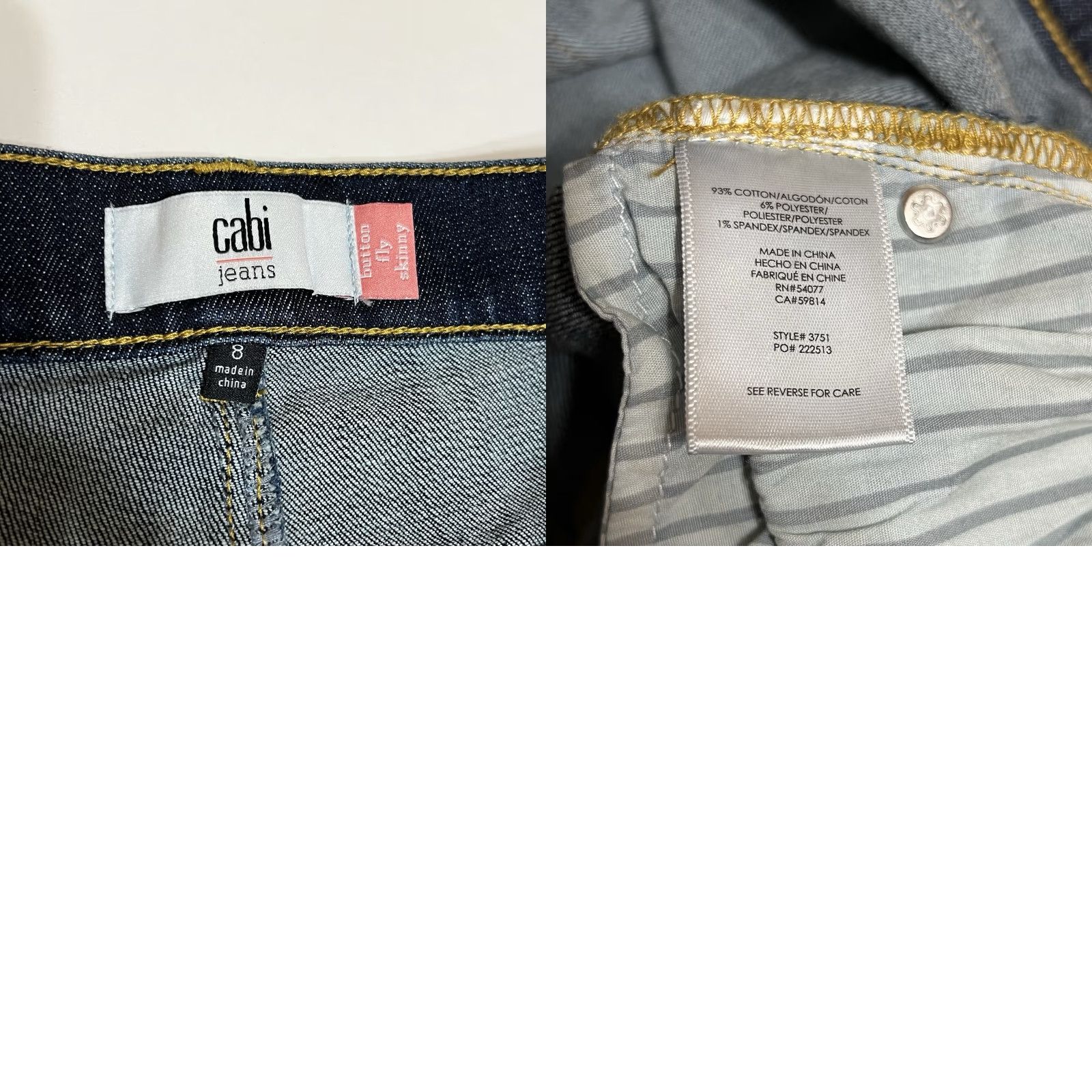 Vintage Cabi Jeans Womens 8 Skinny Denim Button Fly Stretch Blue Size 30" / US 8 / IT 44 - 8 Thumbnail