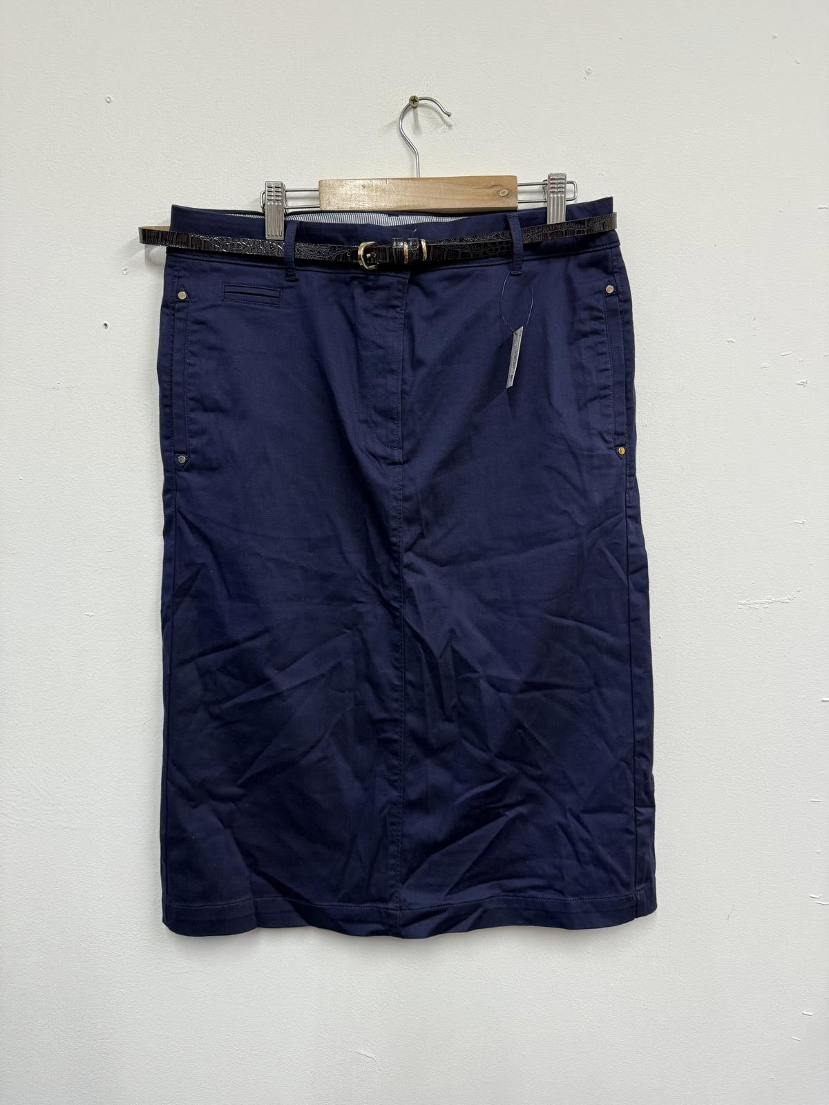 Other Per Una Navy Blue Skirt with Black Belt Size 8 Size M / US 6-8 / IT 42-44 - 1 Thumbnail