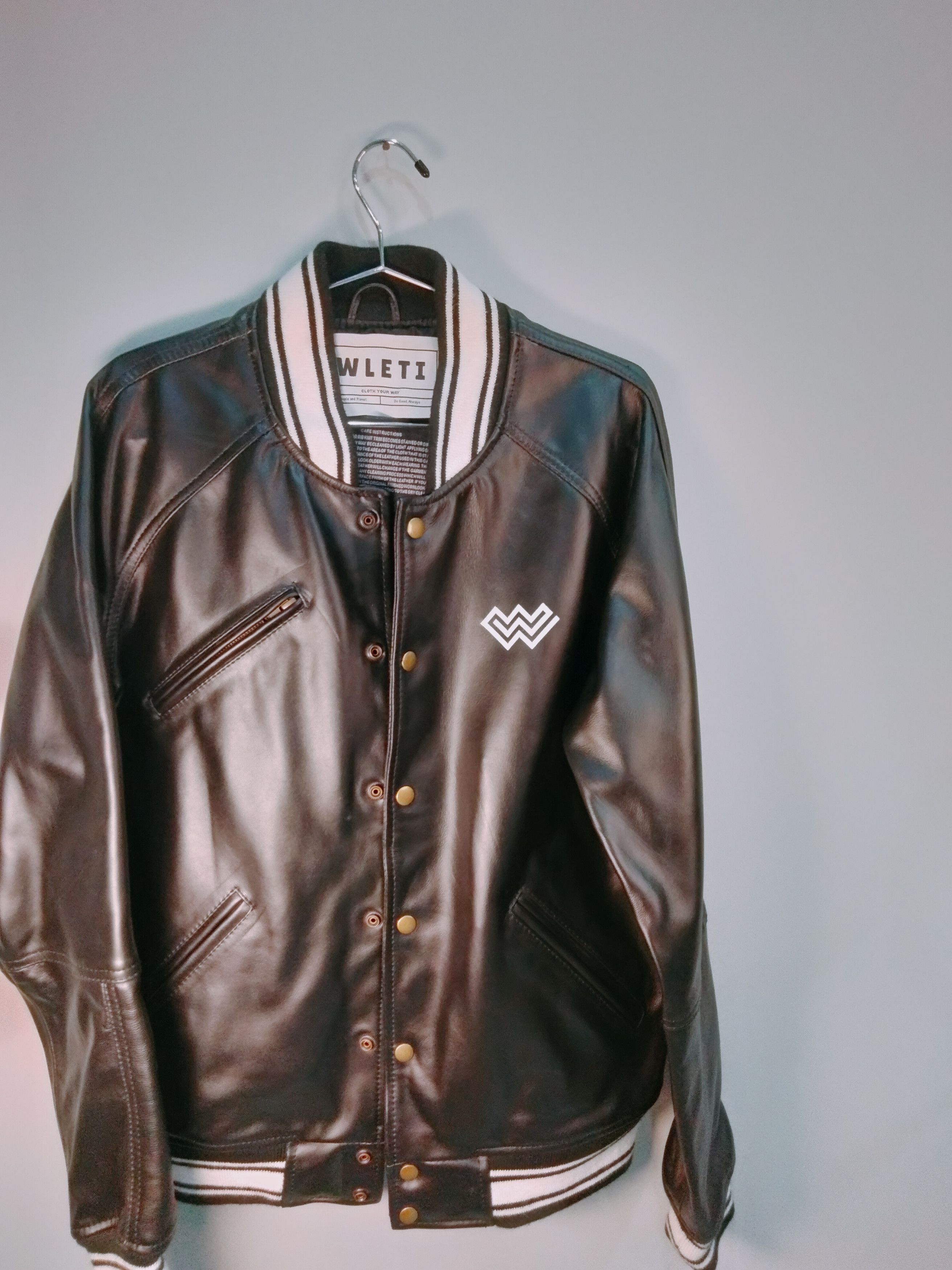 Vintage WLETI Black Sheep Leather Varsity Jacket - Premium Quality Size US M / EU 48-50 / 2 - 2 Thumbnail