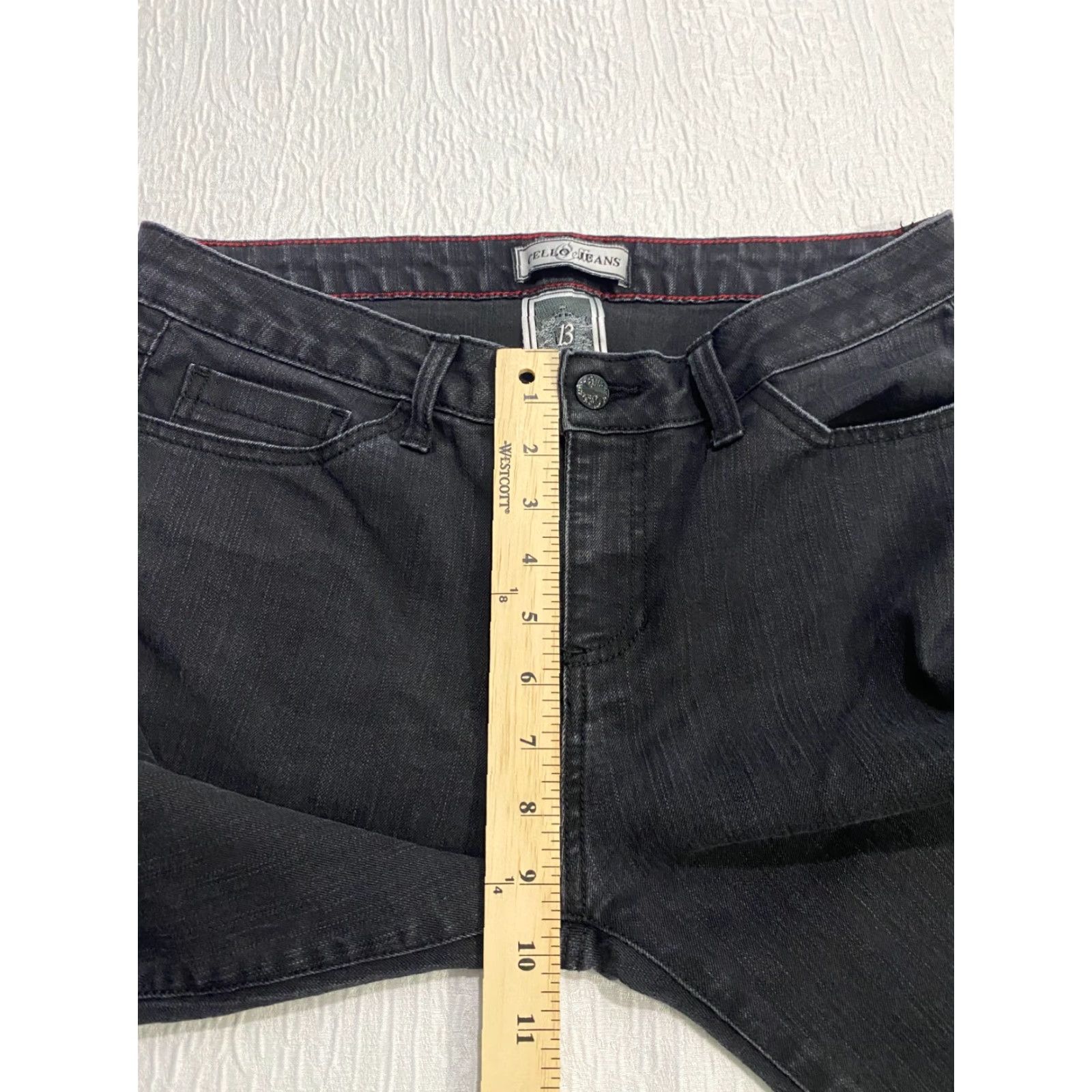 Denime Cello Jeans Slim Denim 13 Black Juniors Womens Jeans Straight Stretch 5-Pocket Design Inseam 31 in Modern Denim Size 34" / US 12 / IT 48 - 6 Thumbnail