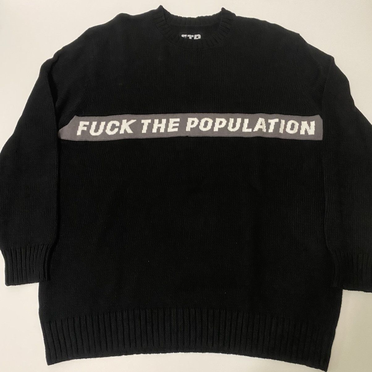Fuck The Population FTP Spellout Knit Sweater Size US L / EU 52-54 / 3 - 1 Thumbnail