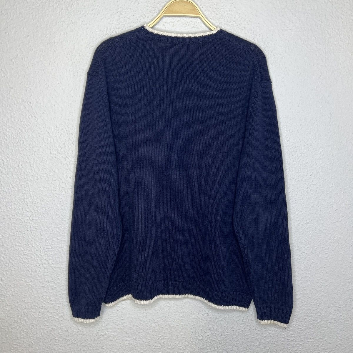 Yves Saint Laurent Yves Saint Laurent YSL Jumper Sweater Knitwear Navy Beige Size US L / EU 52-54 / 3 - 7 Thumbnail