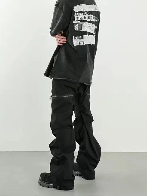Designer × Vintage function utility flared pleated cargo pants Size US 32 / EU 48 - 1 Thumbnail