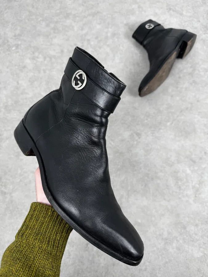 Gucci 2000s Gucci Black Leather Minimalist Boots Size US 9 / EU 42 - 1 Thumbnail
