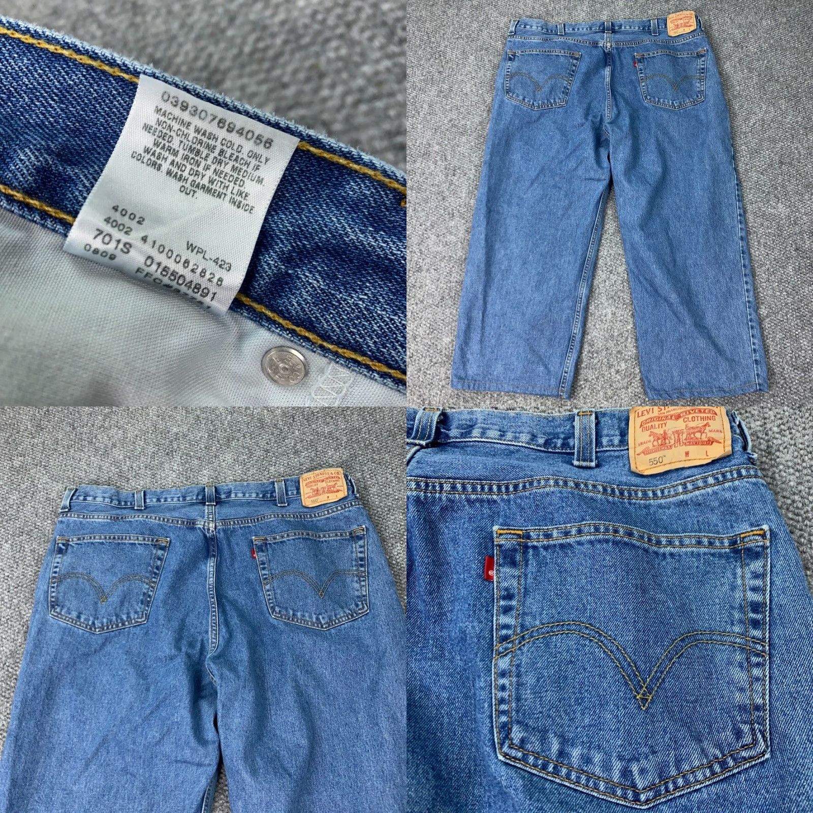 Levi's VINTAGE Levi's 550 Jeans Men 44x24 Short Hemmed Wide Leg Retro Grunge Denim Blue Size US 42 / EU 58 - 8 Thumbnail