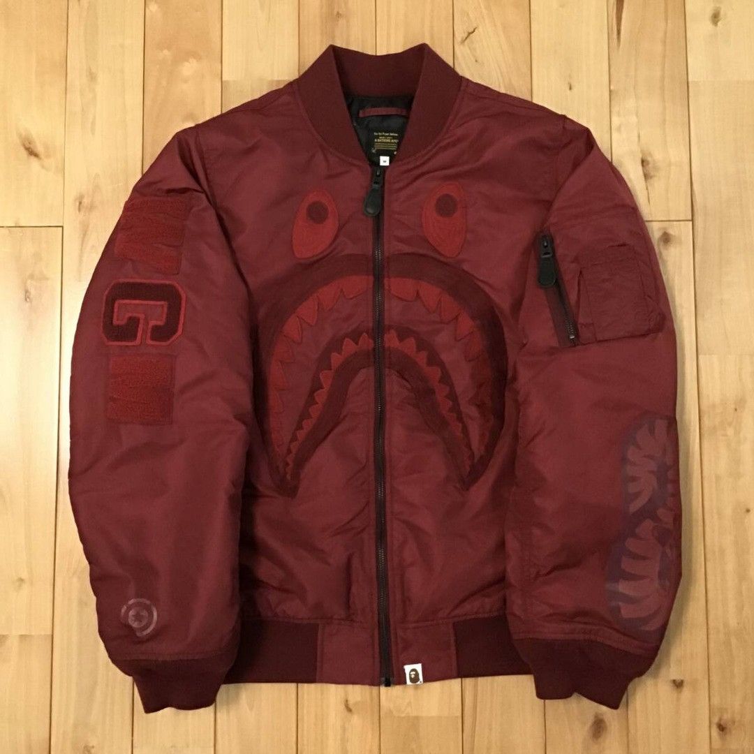 Bape BAPE SHARK MA-1 Bomber Jacket a bathing ape Dark Red Size US M / EU 48-50 / 2 - 1 Thumbnail
