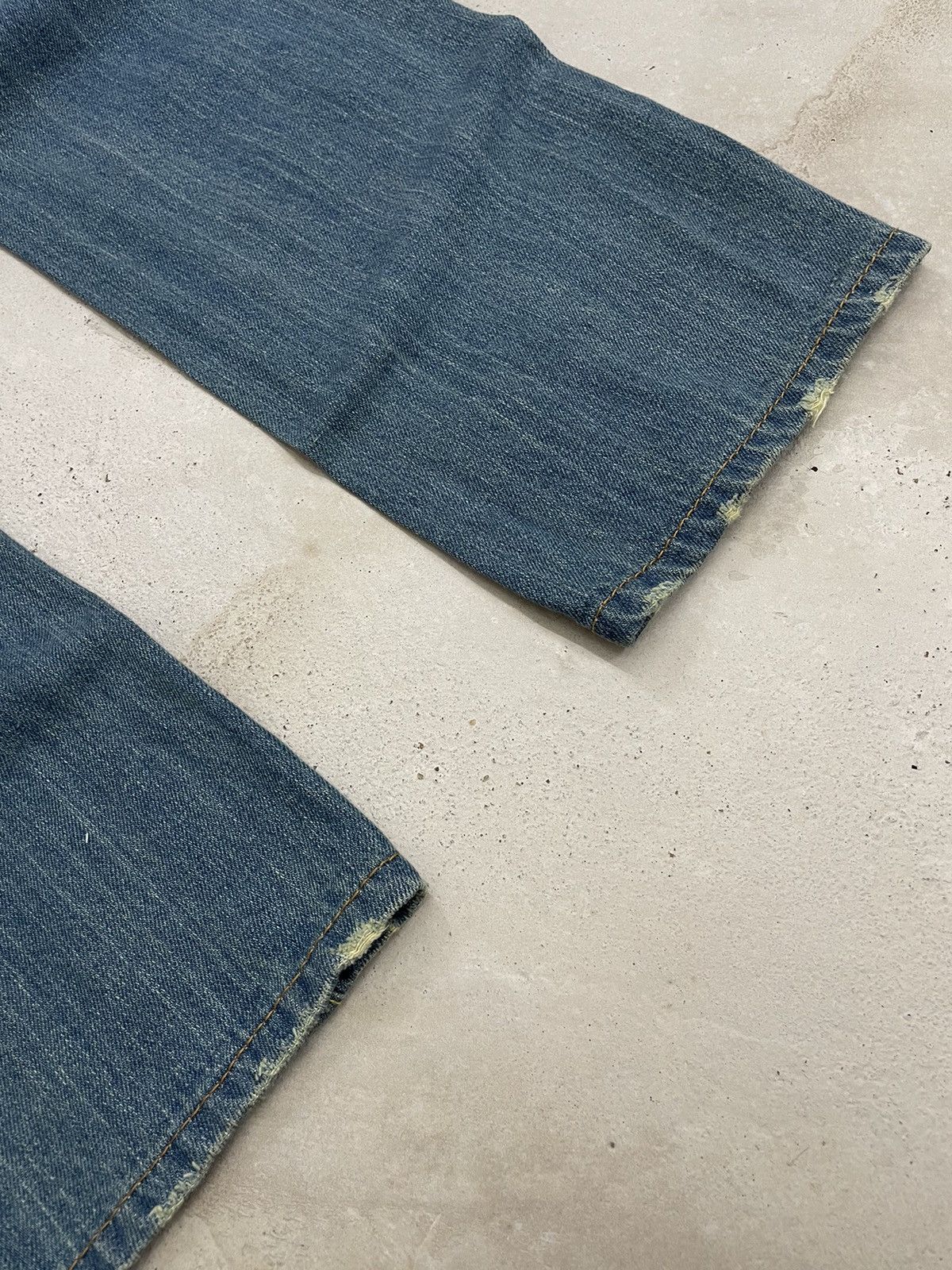 Japan Blue Vintage Blue Moon Blue Embroidery Tartan Plaid Junya Style Size 29" - 17 Thumbnail
