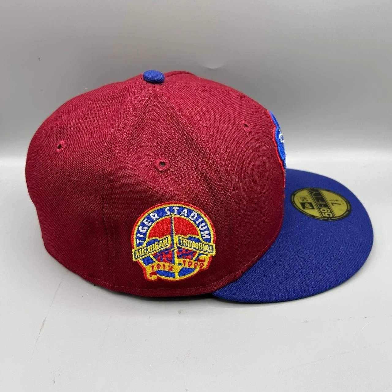 New Era Detroit Tigers Hat Men 7 3/8 Red Blue MLB Fitted Cap Size ONE SIZE - 7 Thumbnail