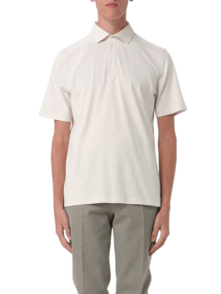Brunello Cucinelli o1y0526 Polo Shirt in Cream Size US M / EU 48-50 / 2 - 1 Thumbnail
