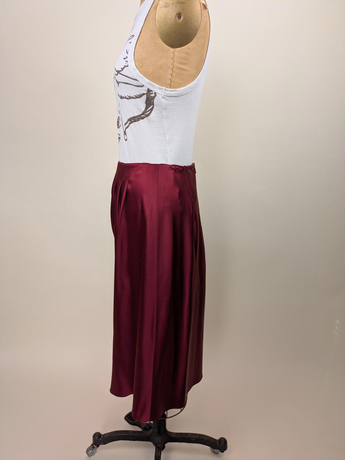Other Lafayette148 valentine red silk midi skirt Size 32" / US 10 / IT 46 - 4 Thumbnail