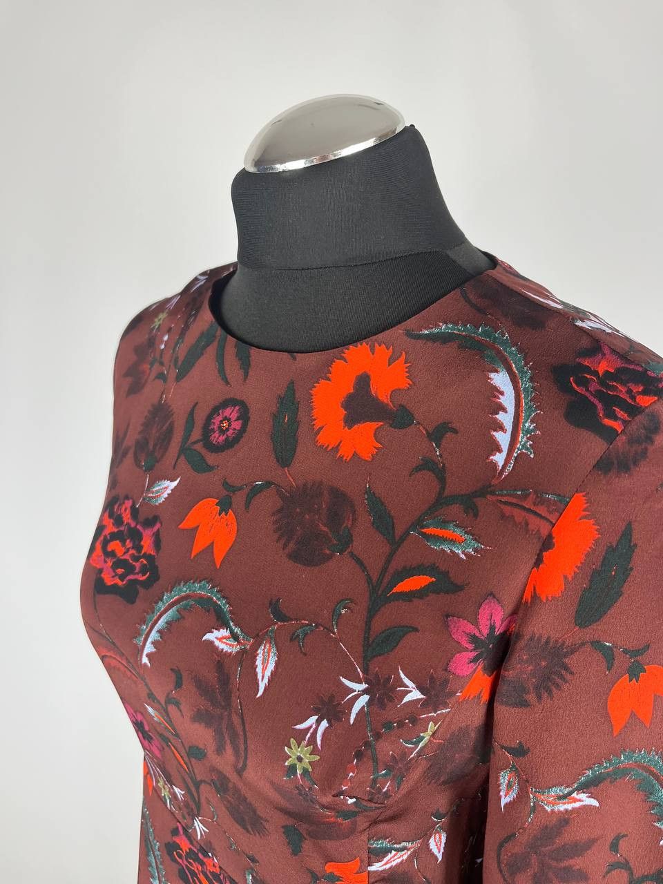 Designer × Sandro Sandro 100% Silk Dress Floral Print Bell Sleeves (0463) Size XS / US 0-2 / IT 36-38 - 5 Thumbnail