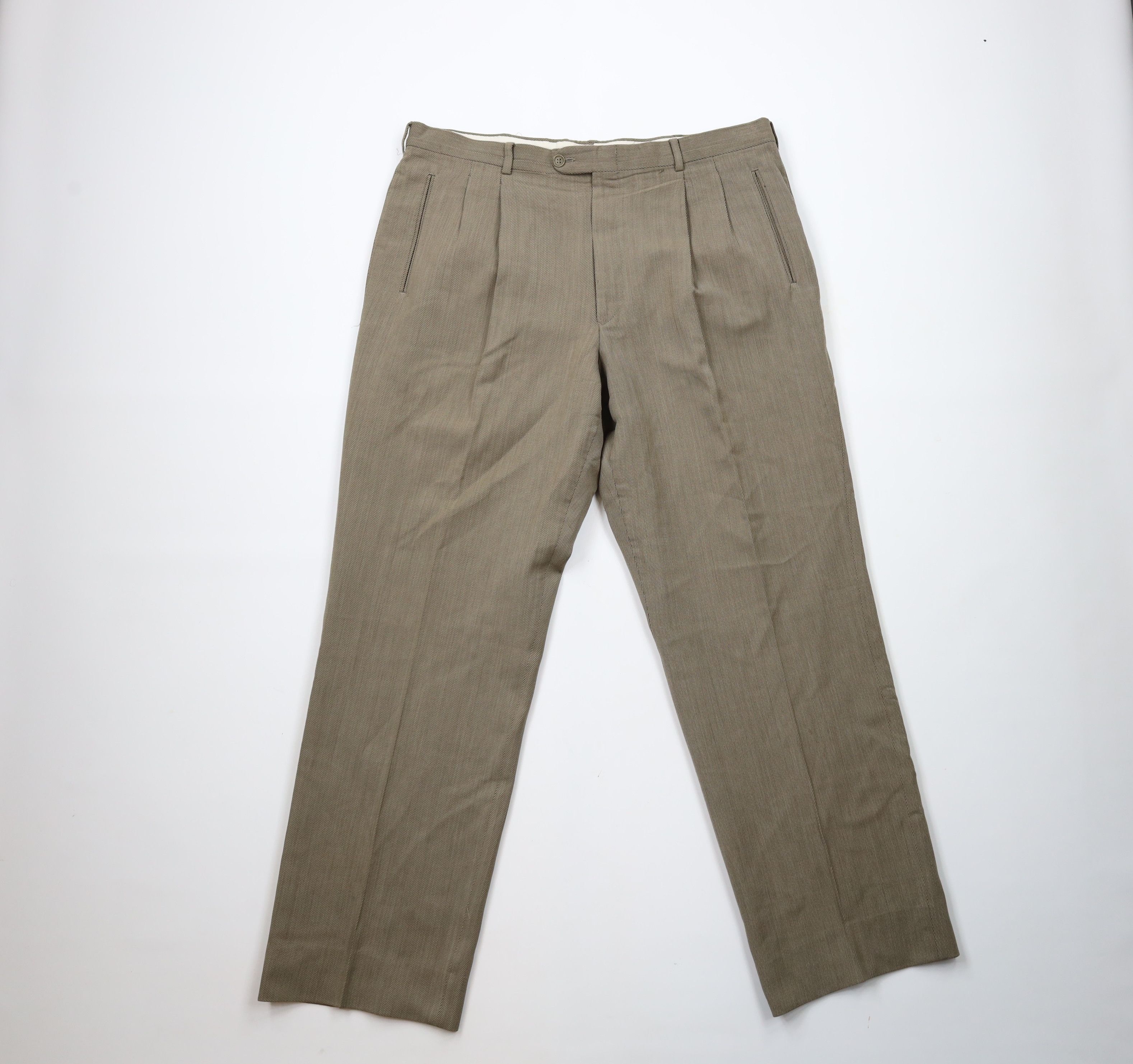 Vintage Vintage 90s Streetwear Whipcord Wool Blend Wide Leg Pants Size US 38 / EU 54 - 1 Thumbnail